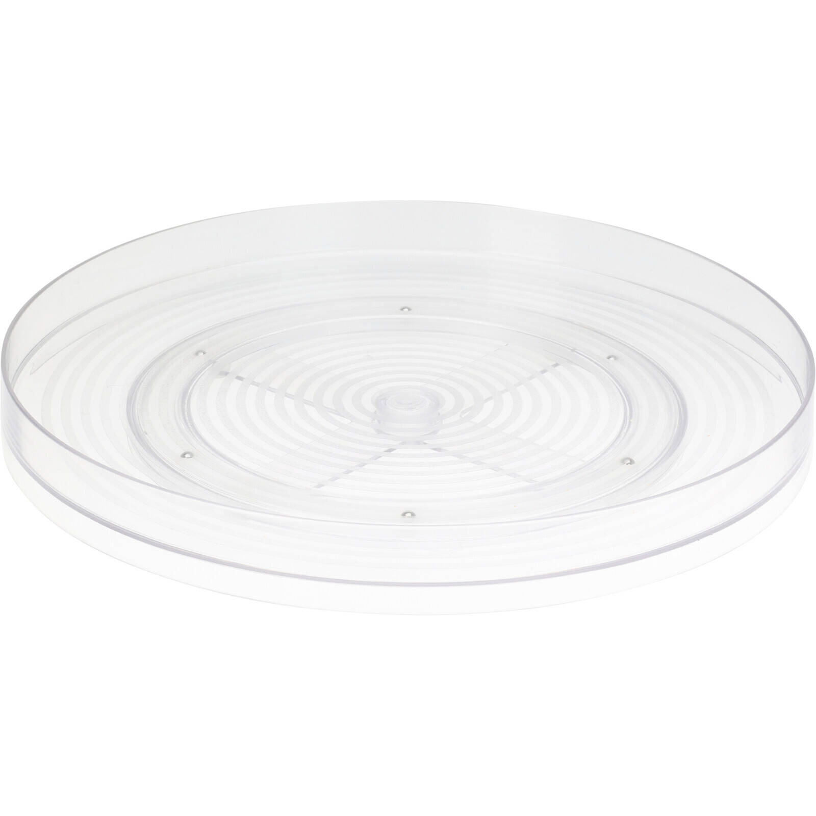 Storagesolutions Organizér do lednice, otočný, nízký, Ø 23 cm transparentní