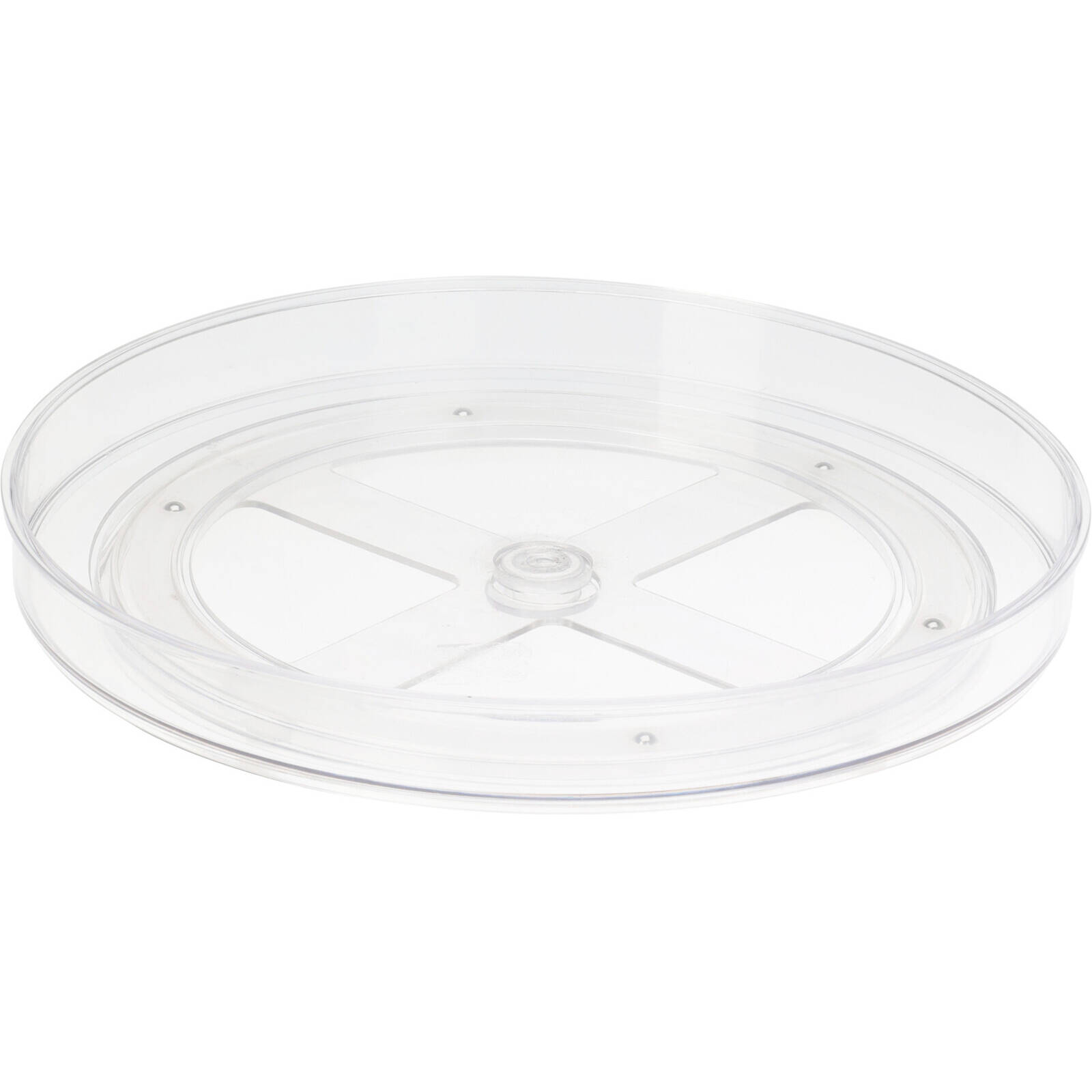 Storagesolutions Organizér do lednice, otočný, nízký, Ø 29,2 cm transparentní