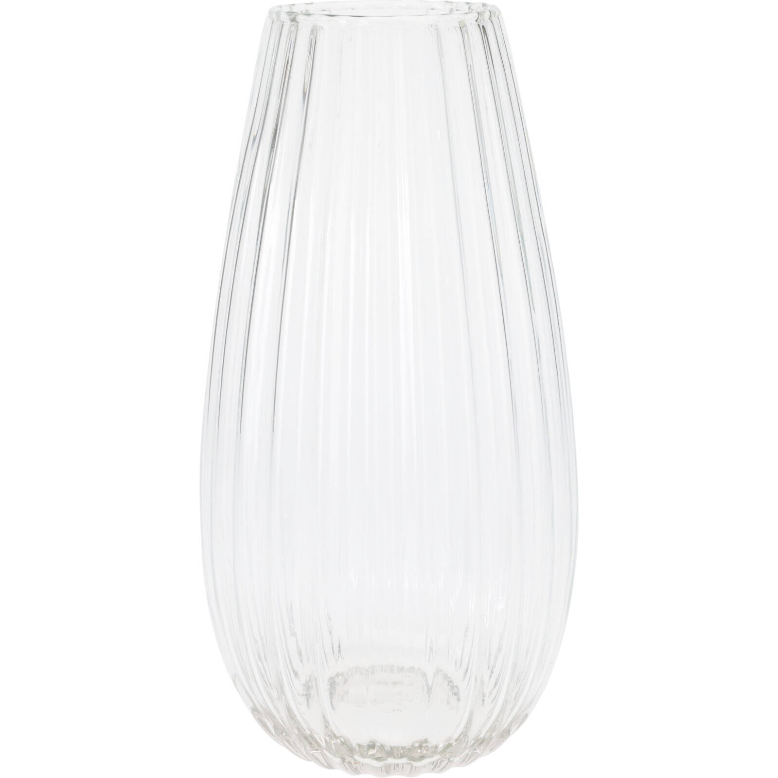 Home Styling Collection Skleněná váza CELAR, transparentní, ryhlované sklo, Ø 15 x 30 cm transparentní