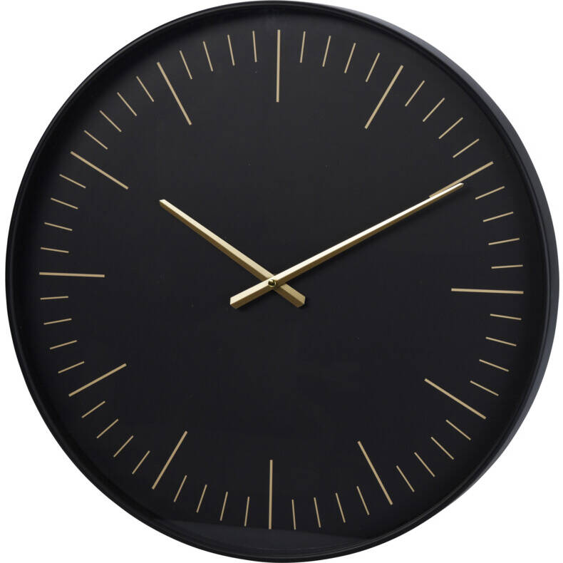 Home Styling Collection Nástěnné moderní hodiny, zlaté ručičky, Ø 50,7 cm černá
