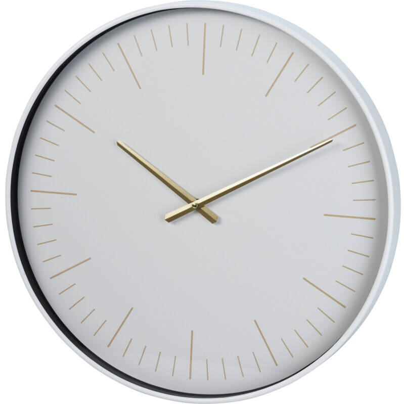 Home Styling Collection Nástěnné moderní hodiny, zlaté ručičky, Ø 50,7 cm bílá