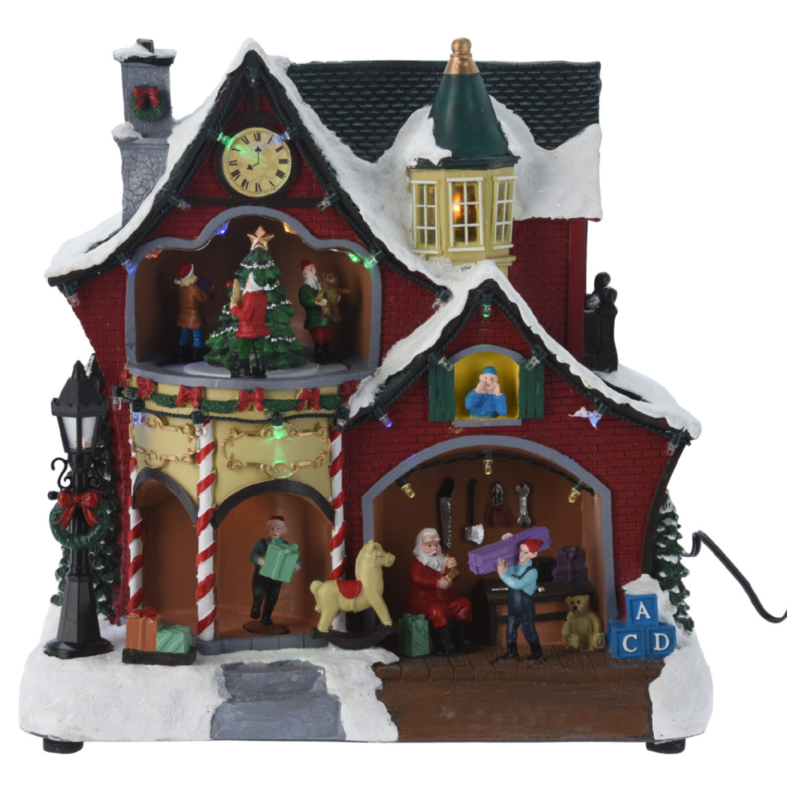 Home Styling Collection Pohyblivá vánoční scéna Sídlo Santa Clause vícebarevná