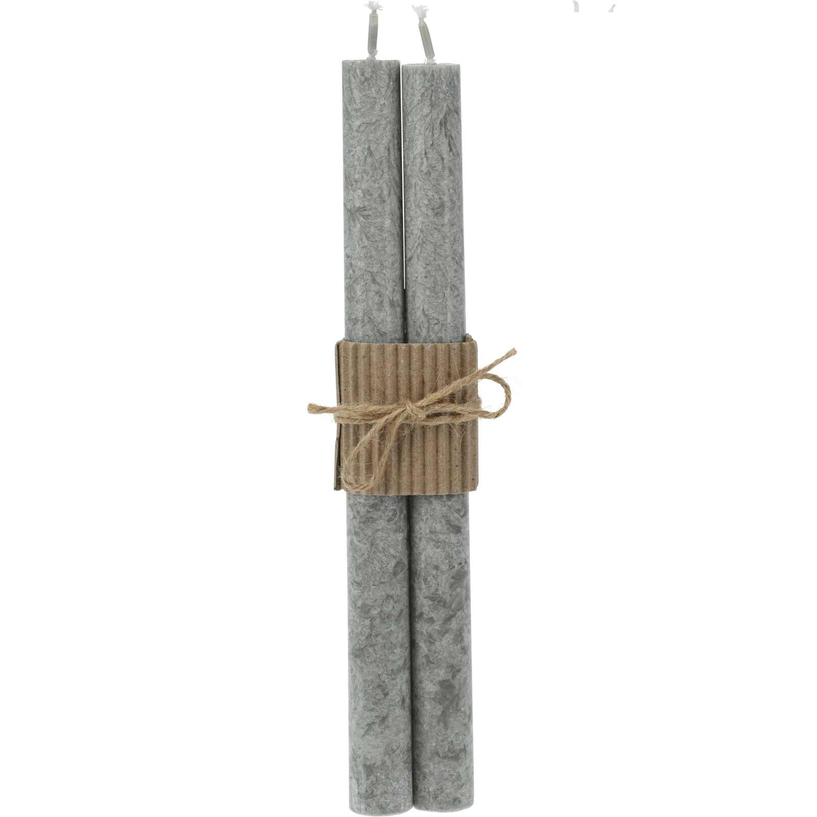 Home Styling Collection Rustikální stolní svíčky, 25 cm, šedé šedá