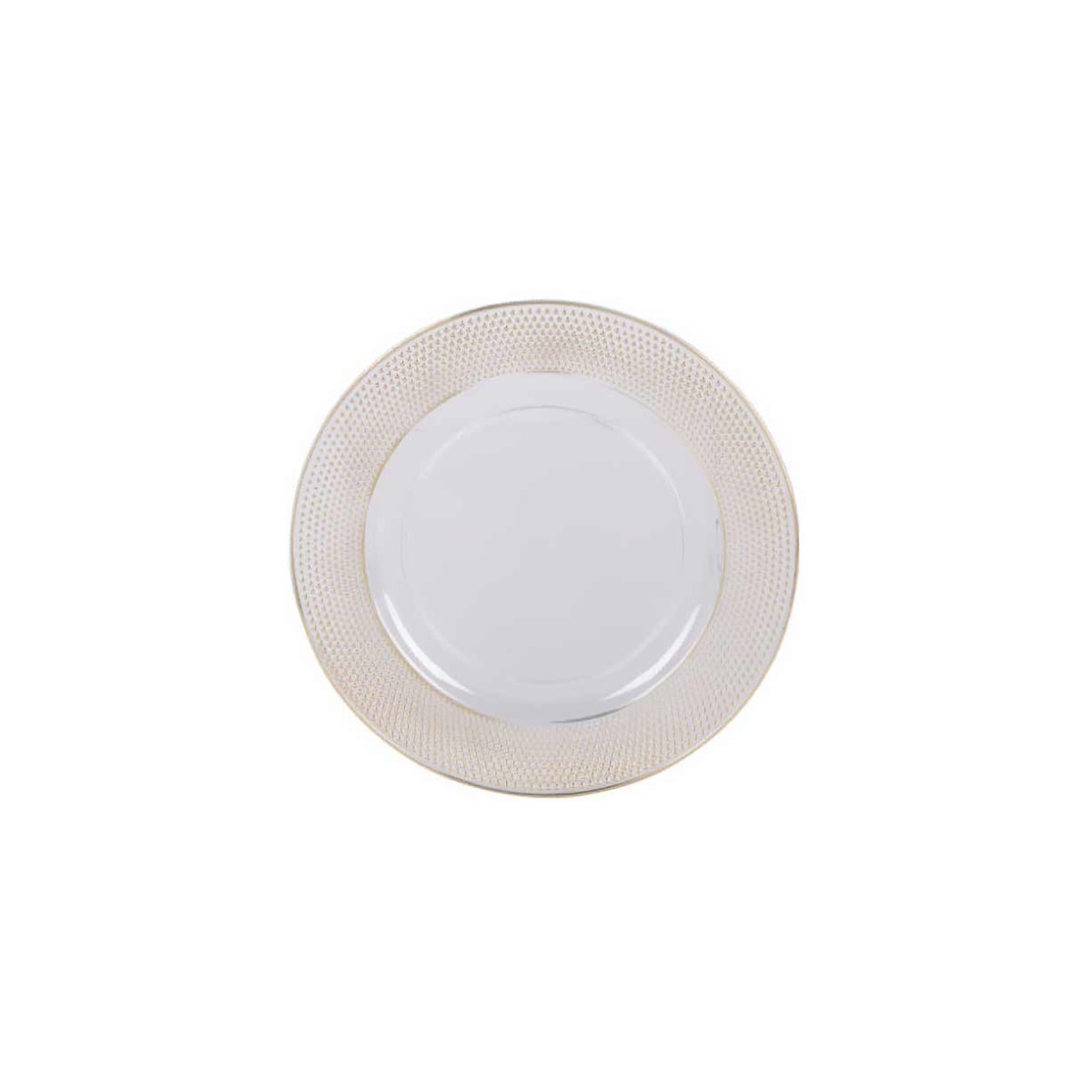 Home Styling Collection Průhledný talíř s zlatým dekorem, Ø 33 cm bílá