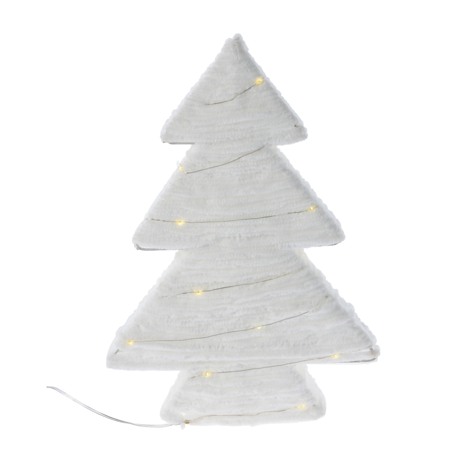 Home Styling Collection Dekorativní vánoční stromeček z materiálu s LED, 30 cm bílá
