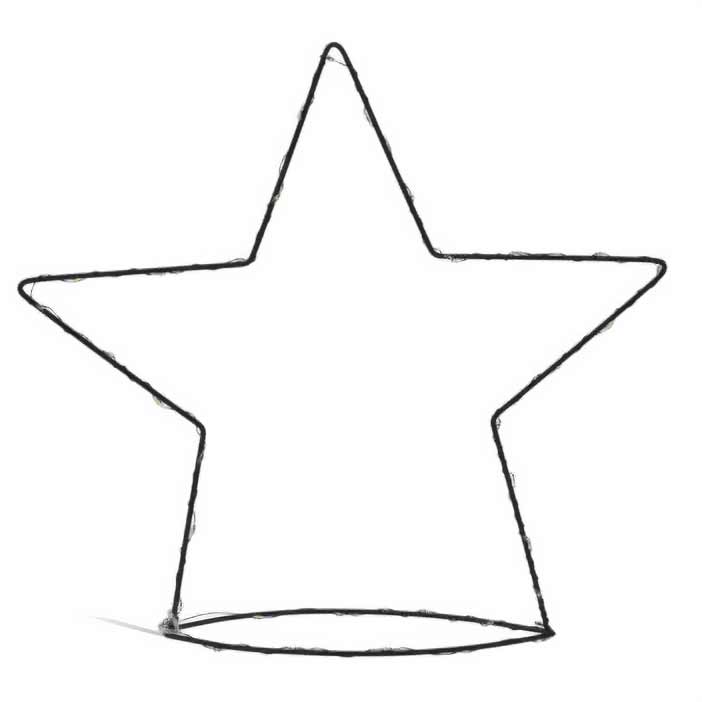 Home Styling Collection Jednoduchá drátěná figurka s LED dekorací, 34 cm černá