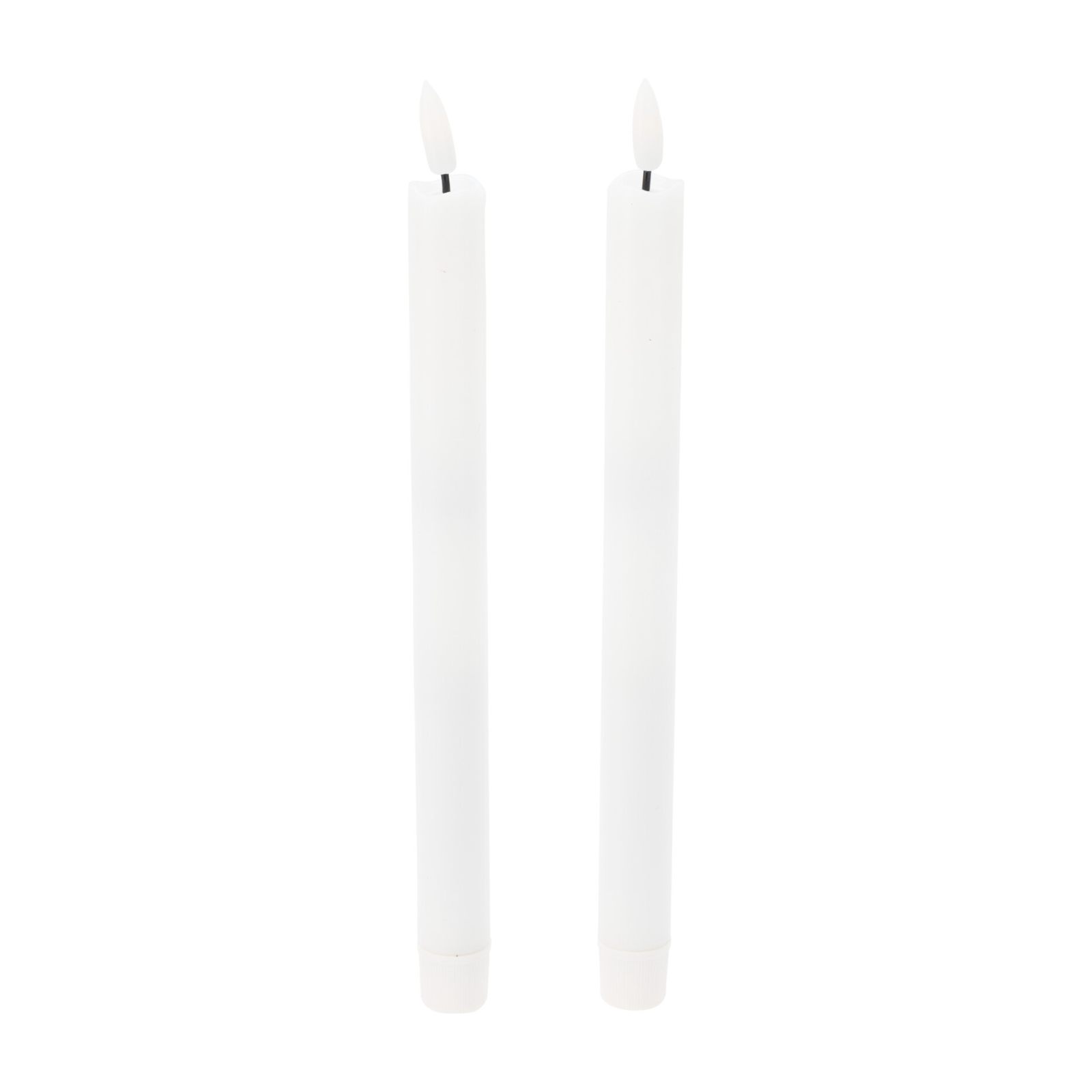 Home Styling Collection Voskové stolní svíčky s LED, 25 cm bílá