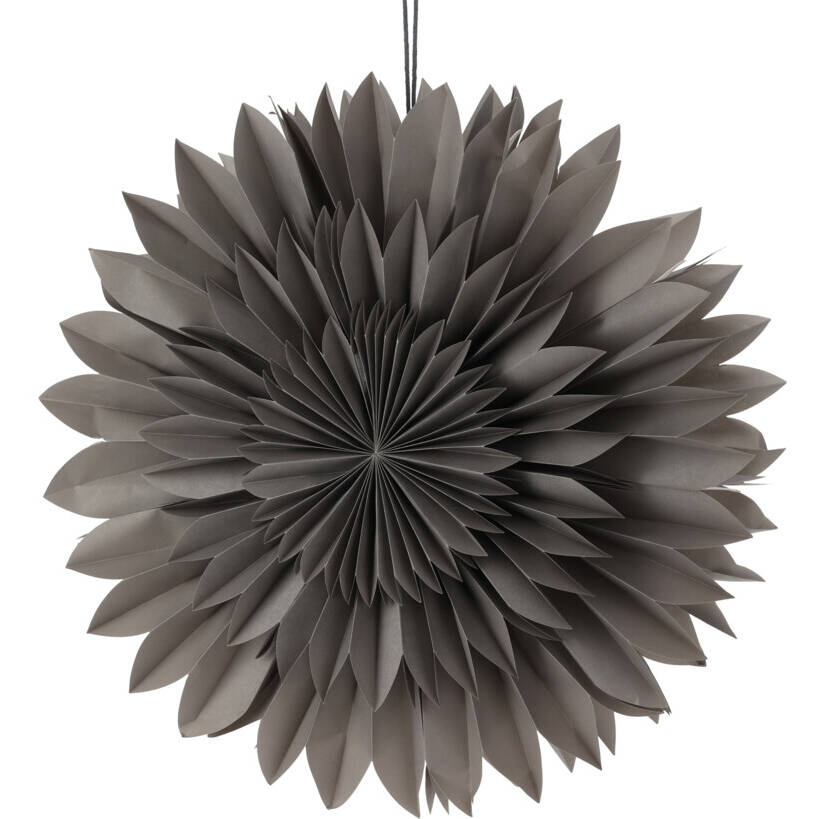 Home Styling Collection Vánoční ozdoba na okno, papírová hvězda, 50 cm, šedá barva šedá