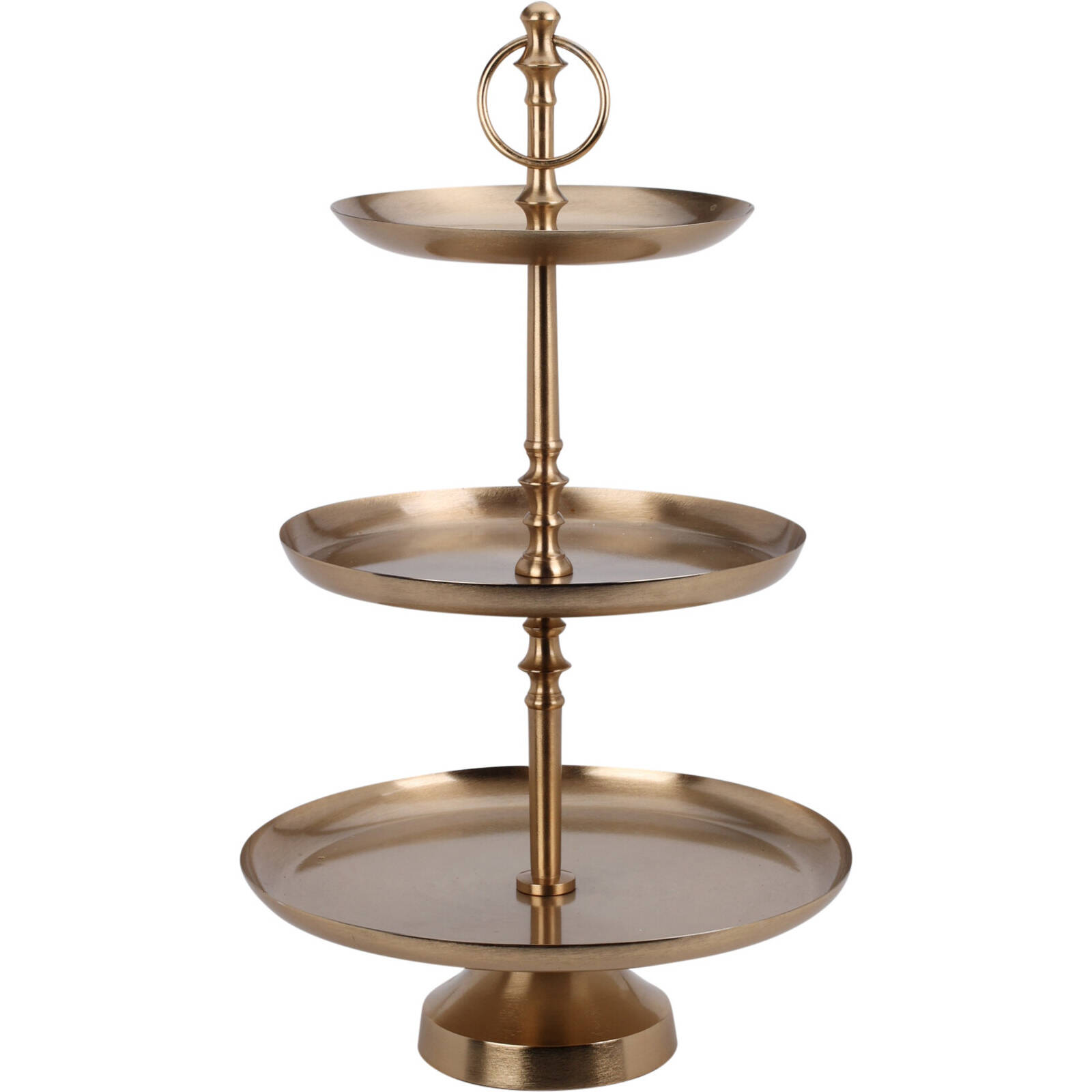 Home Styling Collection Kovová etažérka, 3 úrovně, 50 cm zlatá