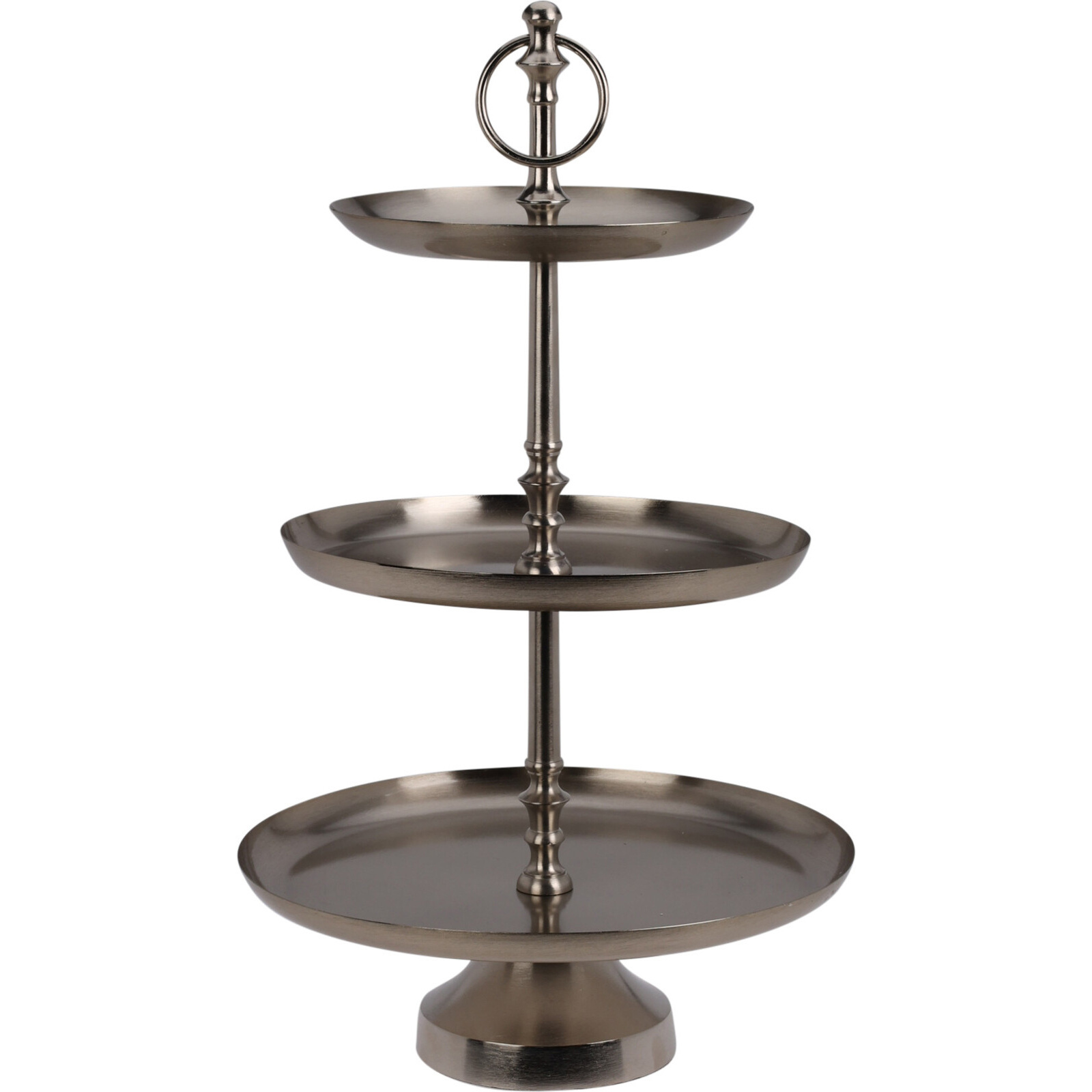 Home Styling Collection Kovový etažér, 3 úrovně, 50 cm, stříbrný stříbrná