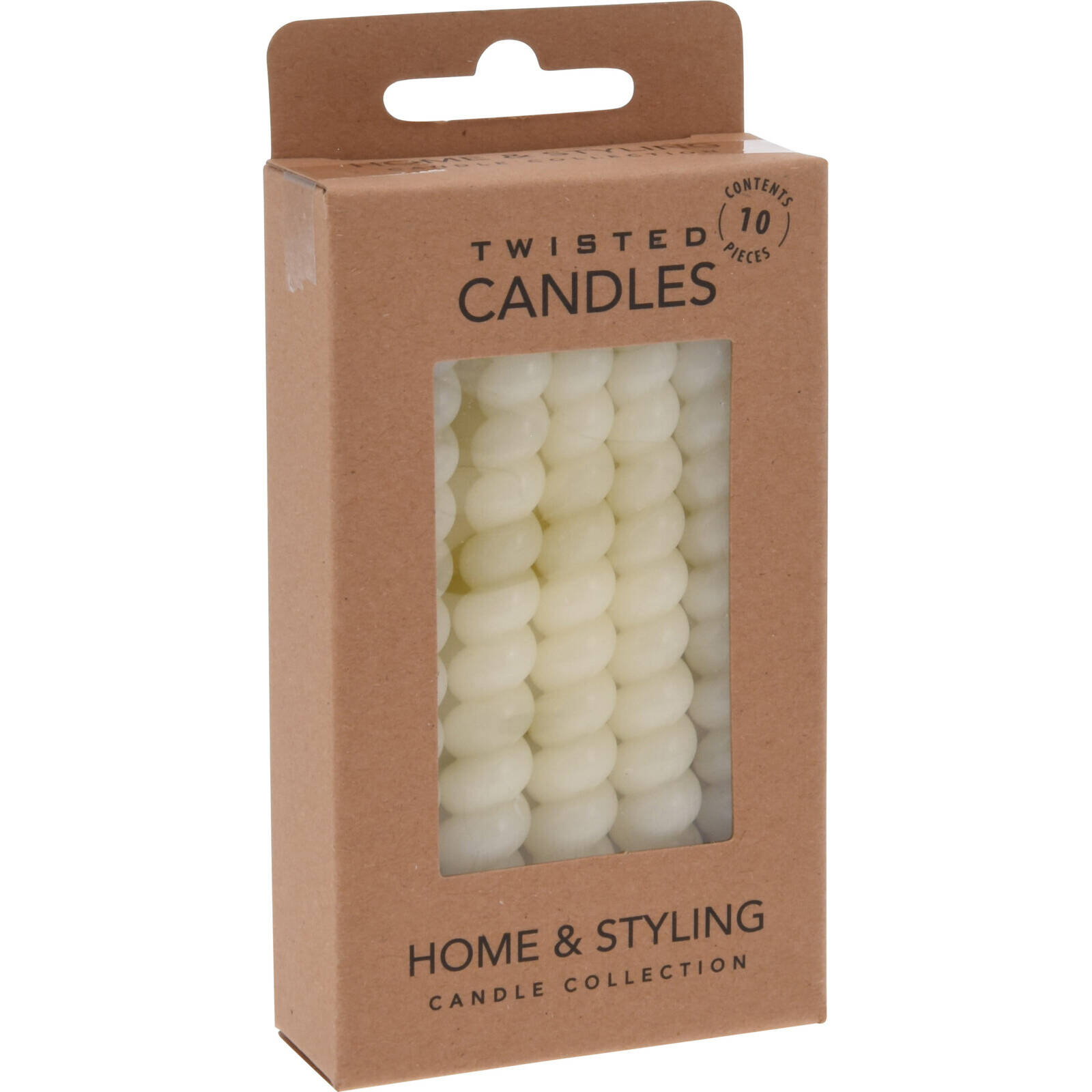 Home Styling Collection Spirálové parafínové svíčky na stůl, 10 cm, béžové béžová