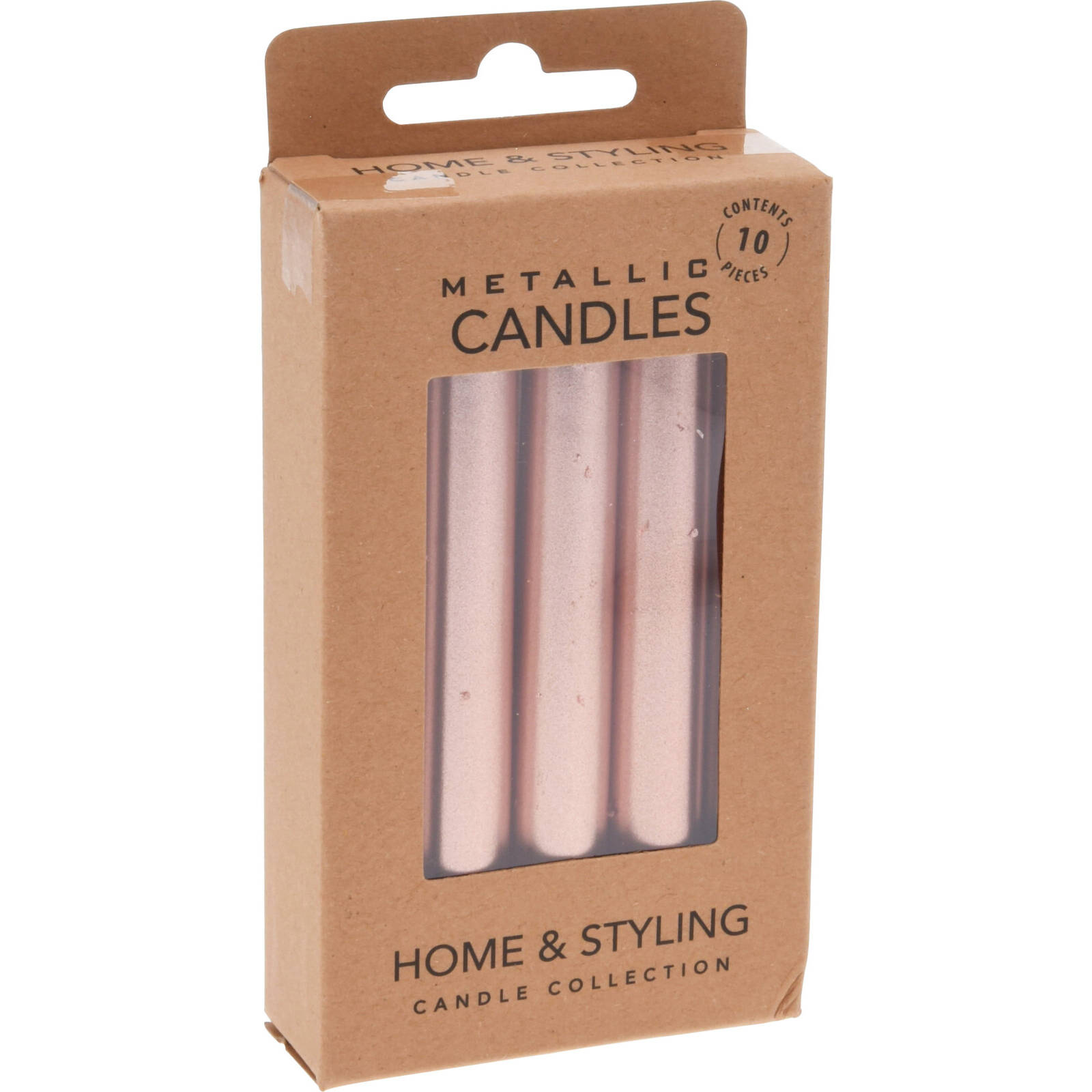 Home Styling Collection Stolní svíčky, 10 cm, růžové, parafínové růžová
