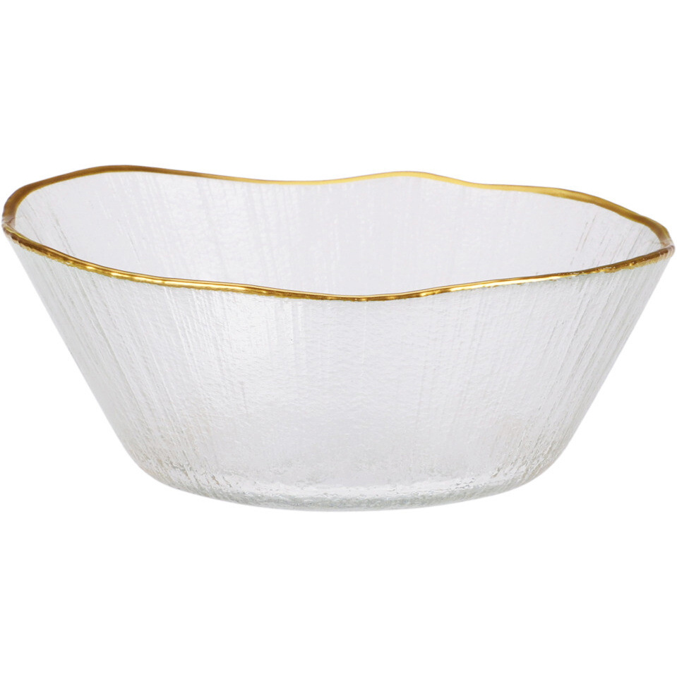 Home Styling Collection Skleněná miska se zlatým okrajem DATURA, 15 cm transparentní