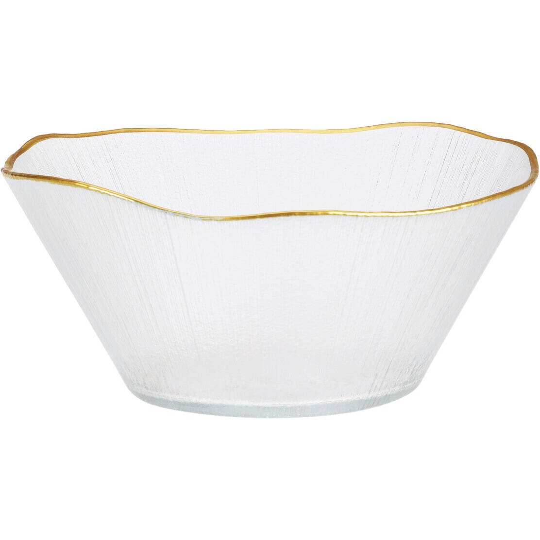 Home Styling Collection Skleněná miska se zlatým okrajem DATURA, 21 cm transparentní