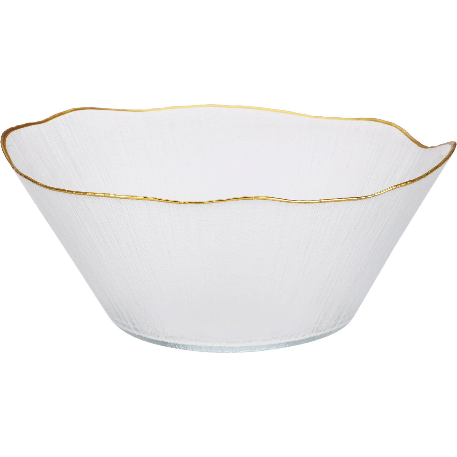 Home Styling Collection Skleněná mísa se zlatým okrajem DATURA, 28 cm transparentní