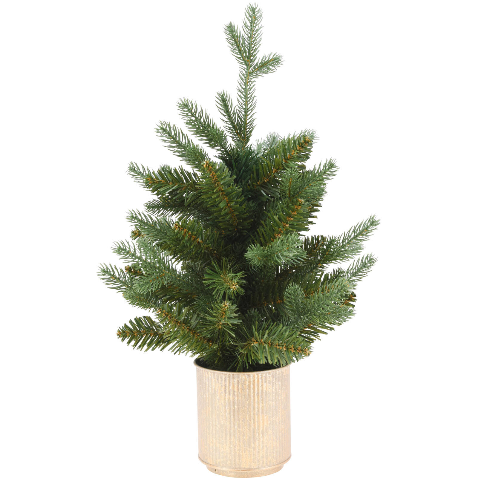 Home Styling Collection Umělý vánoční stromek ve zlatém květináči, 45 cm zelená