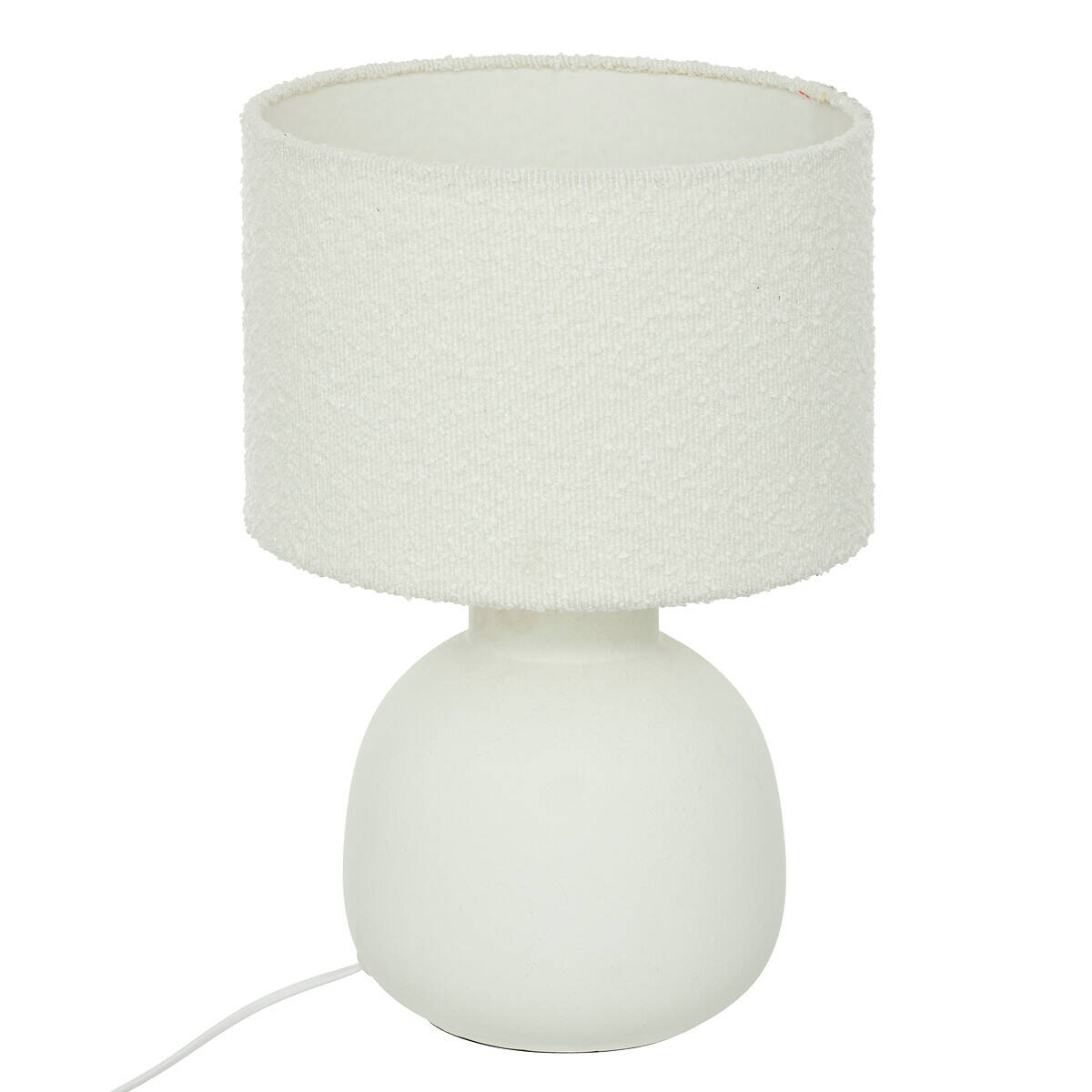 Atmosphera Keramická stolní lampa LAIL s kloboukem boucle, 43 cm bílá