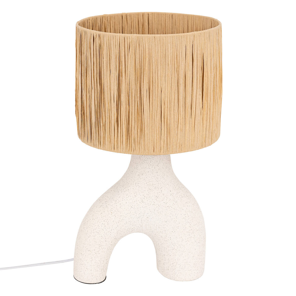Atmosphera Keramická stolní lampa s abažurem SANIA, 47 cm hnědá