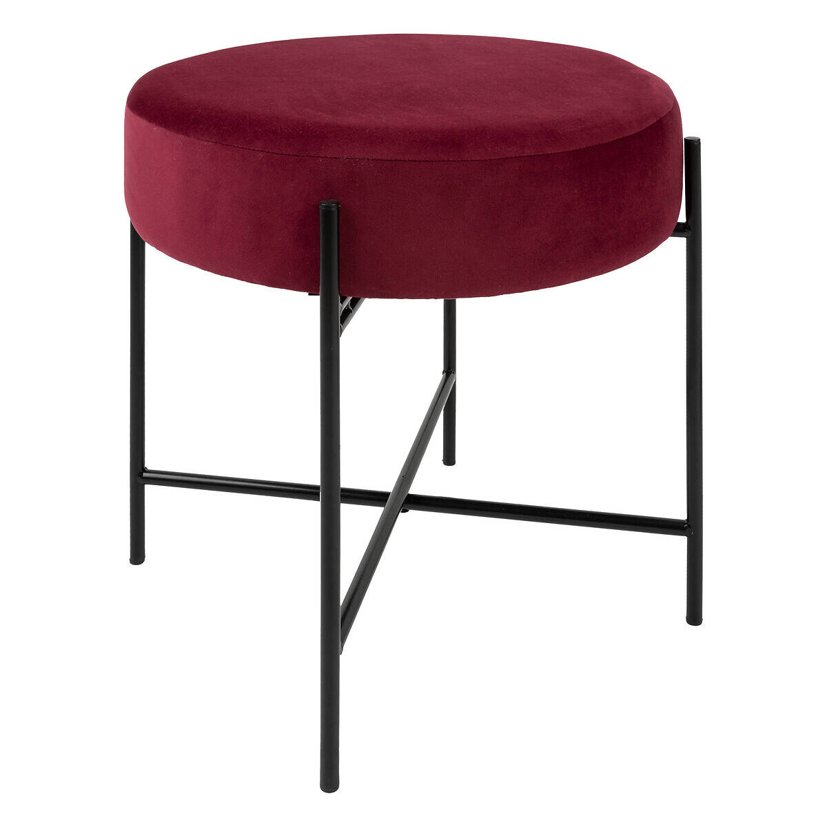 Atmosphera Sametová stolička ARTY, Ø 47 cm burgundská