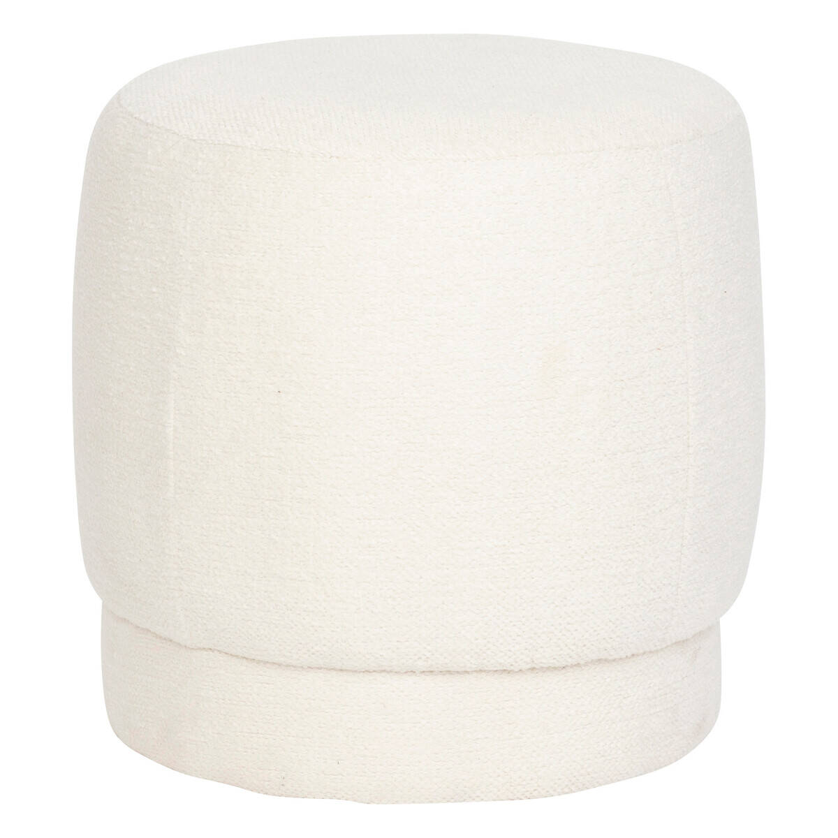Atmosphera Čalouněný kulatý puf AMEA bouclé, Ø 39 cm bílá