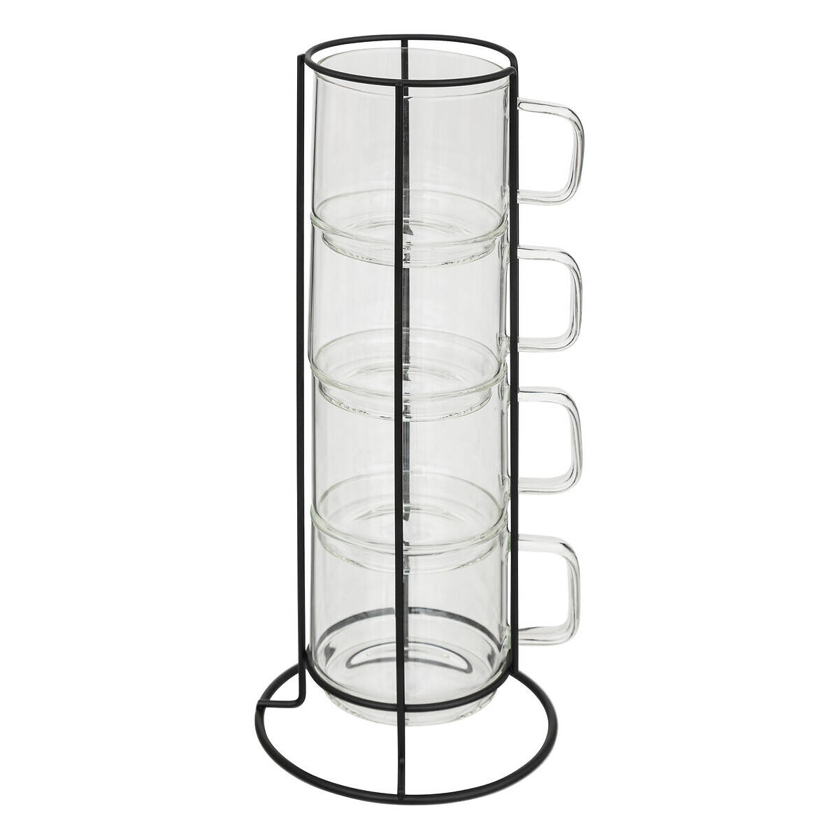 Secret de Gourmet Skleněné šálky na kávu na stojanu GLASS, 300 ml transparentní