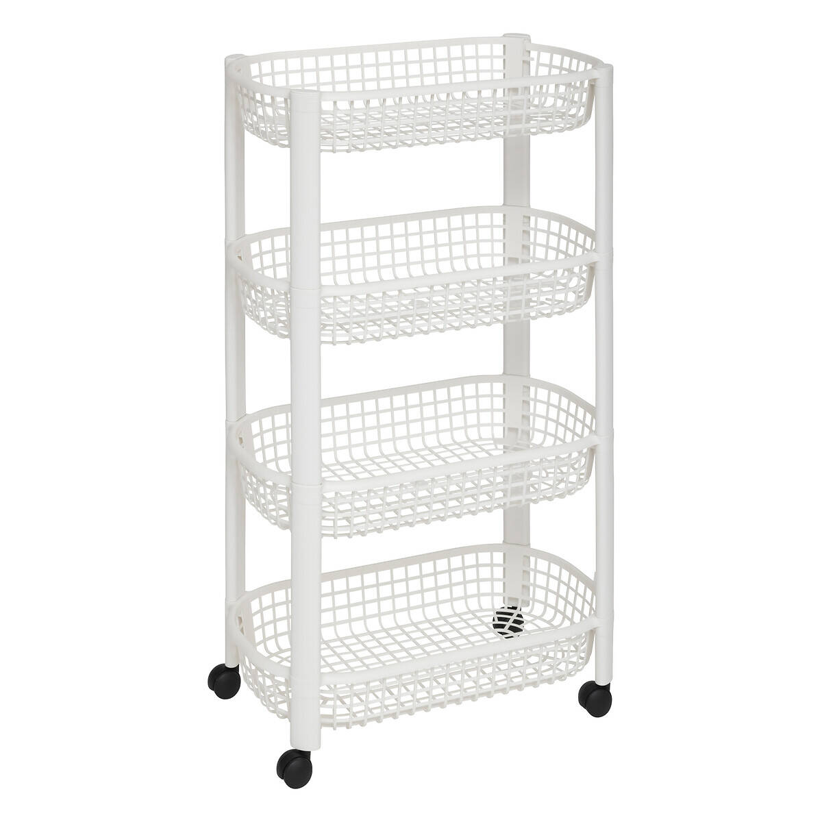 5five Simply Smart Kuchyňský vozík na kolečkách BASKET, plastový, 46,5 x 25,5 x 79 cm bílá