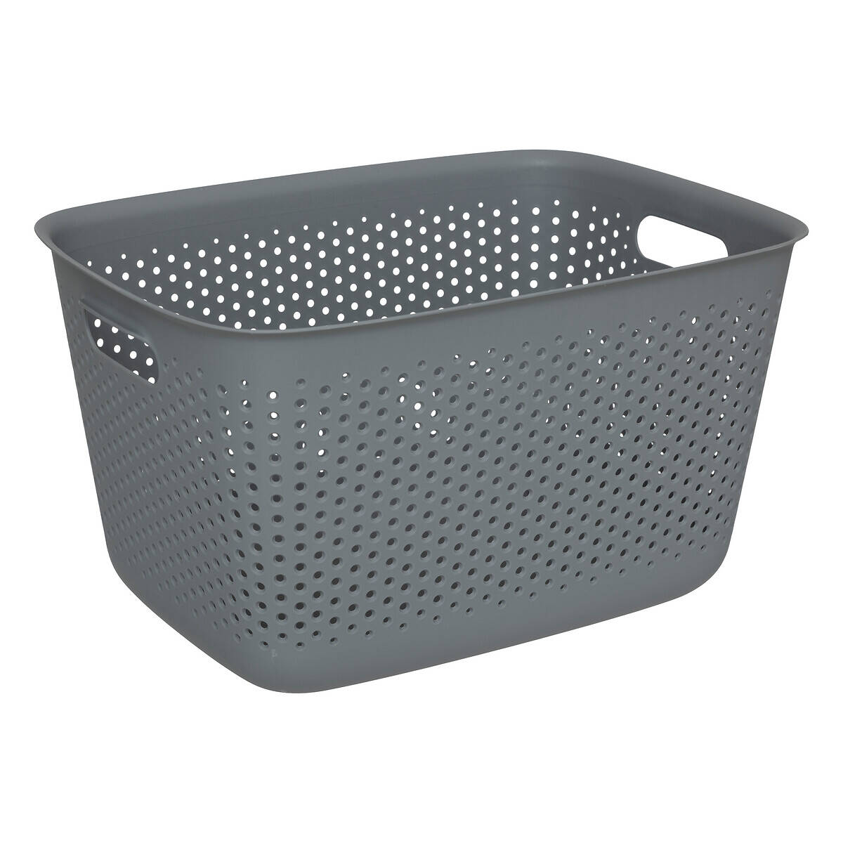 5five Simply Smart Ažurový úložný box SIENNE, plastový, s úchyty, 17 l šedá