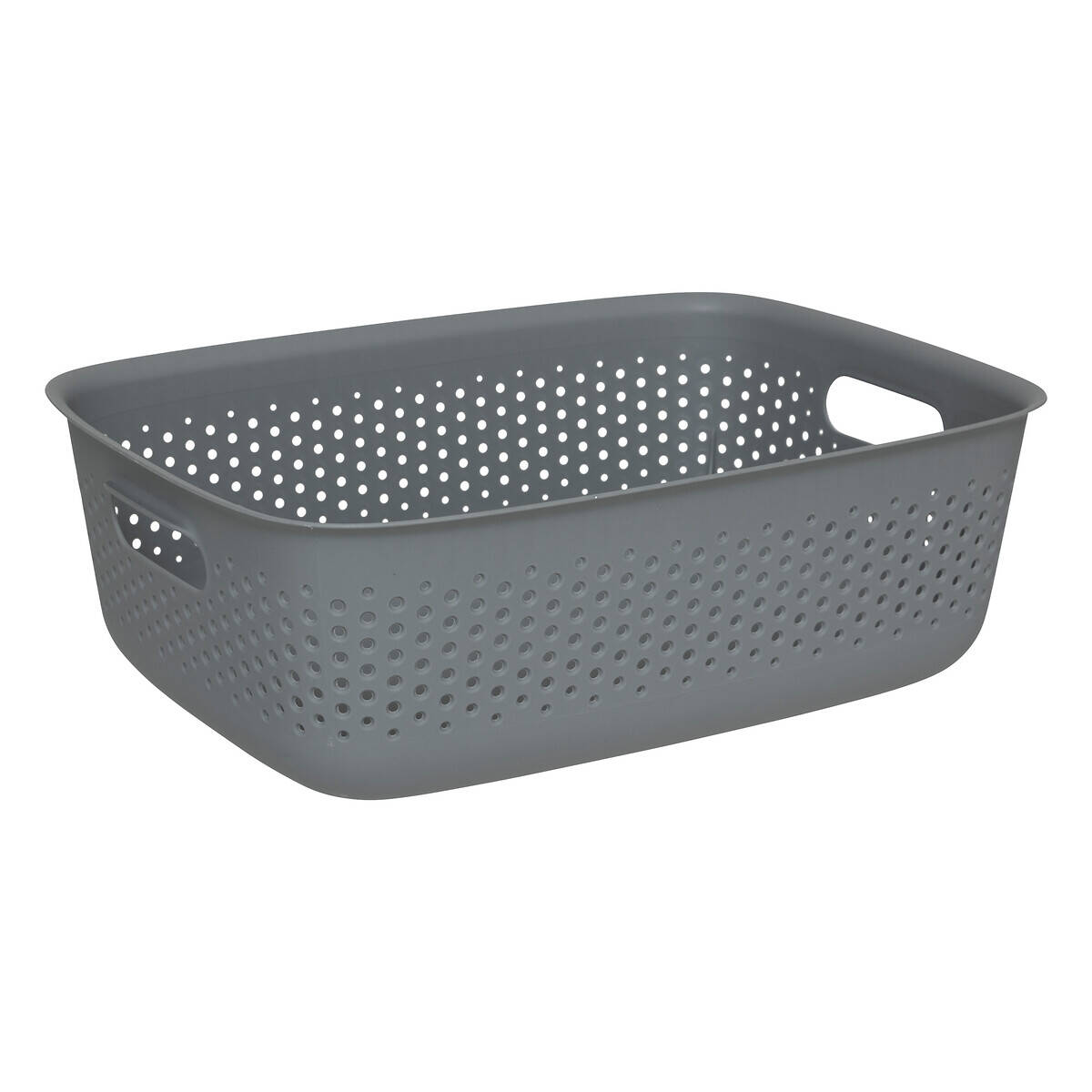 5five Simply Smart Ažurový úložný box SIENNE, plastový, s úchyty, 10 l šedá