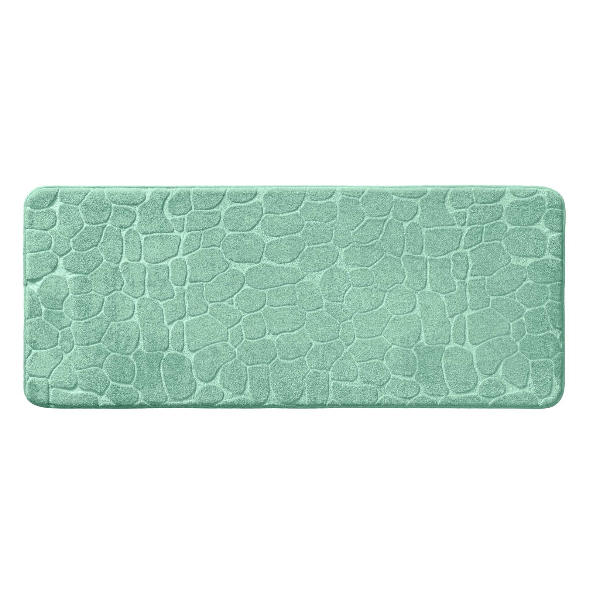 Douceur d'intérieur Podlouhlá koupelnová předložka s reliéfním vzorem, 50 x 120 cm, zelená zelená