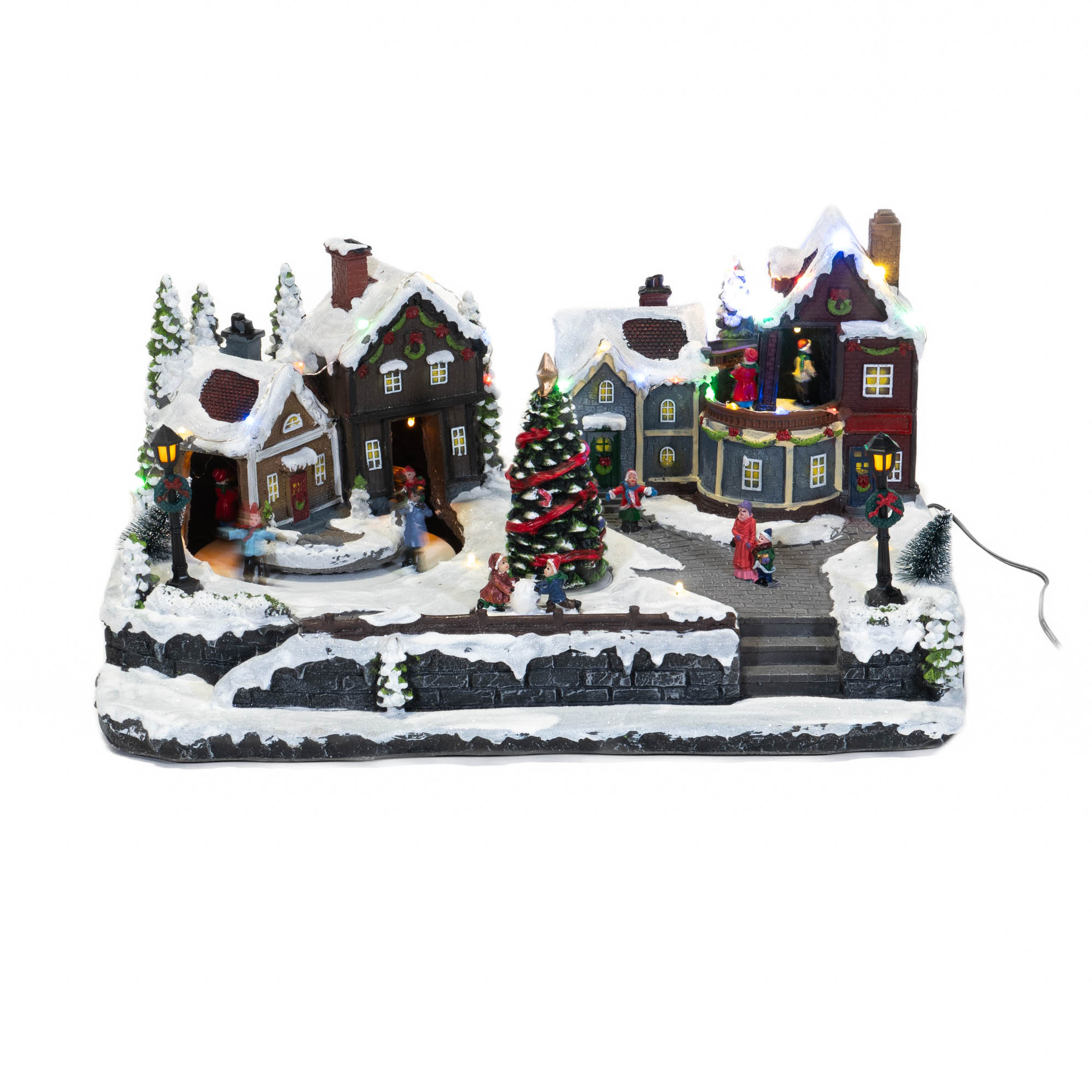 Fééric Lights and Christmas Pohyblivá vánoční scéna s osvětlením, 45 x 20,5 cm vícebarevná