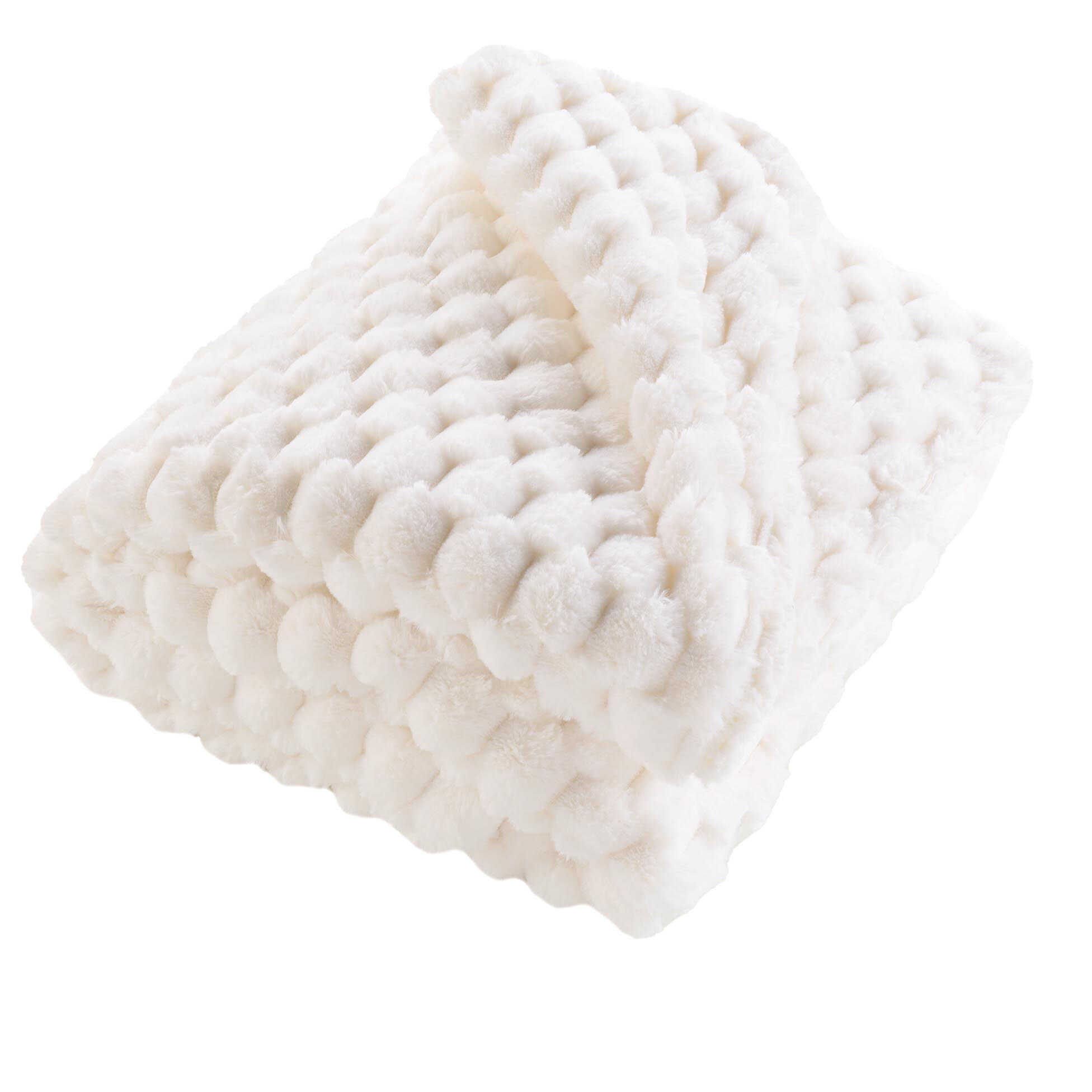 Douceur d'intérieur Prošívaná deka z plyšového materiálu, FROSTY, 180 x 220 cm bílá