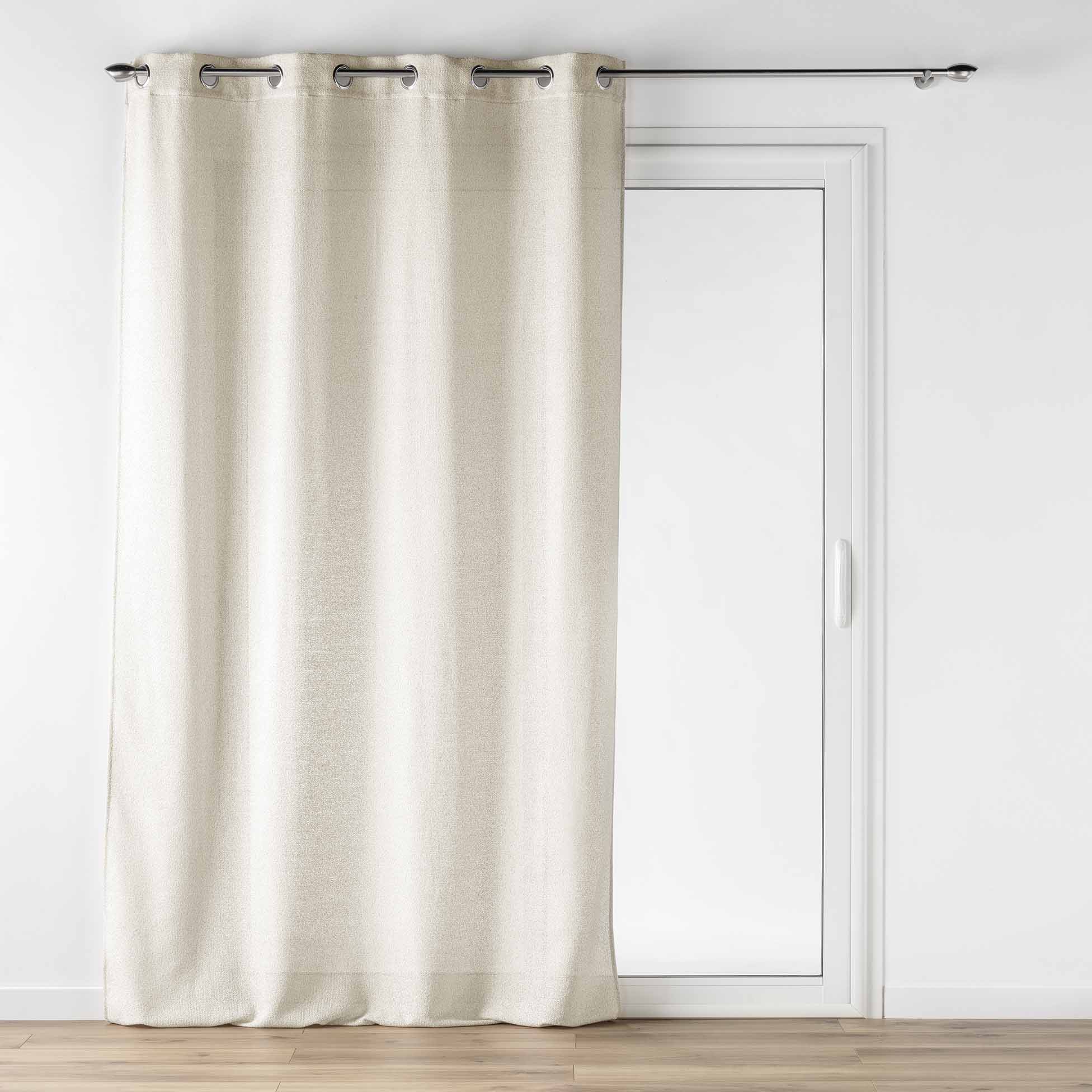 Douceur d'intérieur Béžová záclona s efektem lnu, LUOLINE, 140 x 240 cm béžová