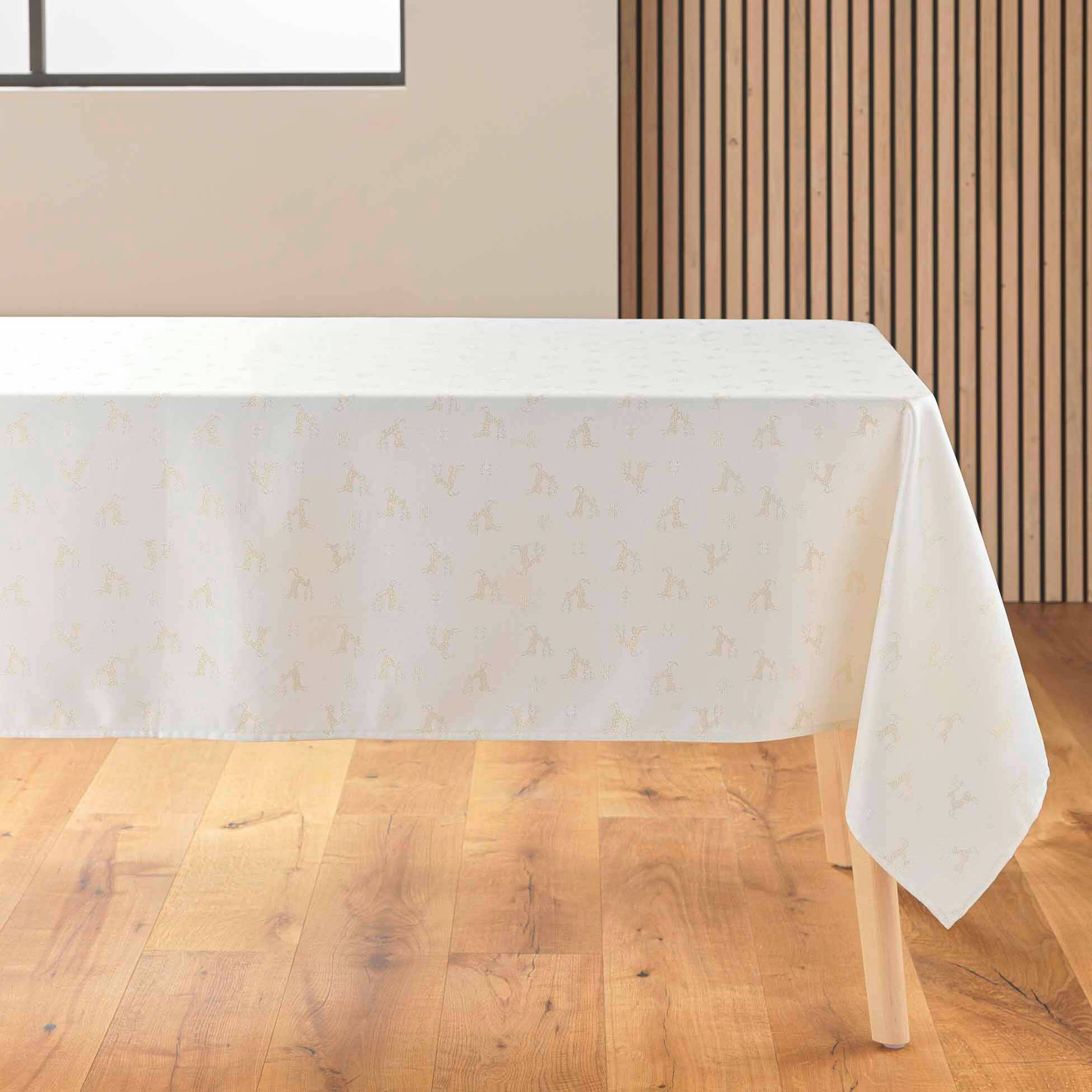 Douceur d'intérieur Žakárový ubrus se zlatým zdobením, YARN, 140 x 250 cm béžová