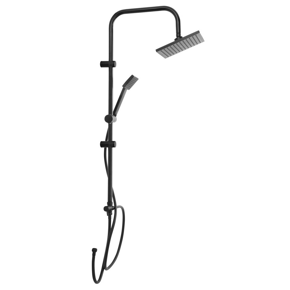 Bathroom Solutions Sprchový set s dešťovou sprchou, nerezová ocel, výška 80 cm černá