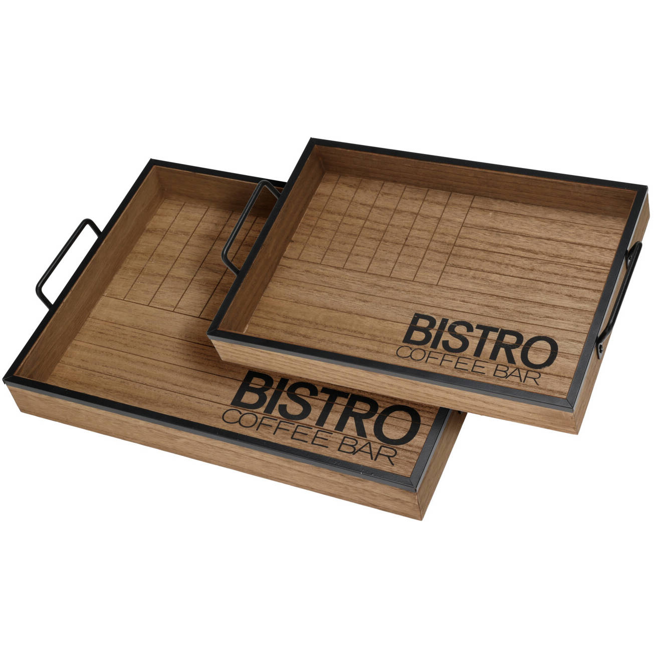 Home Styling Collection Servírovací podnosy Bistro, 2 kusy hnědá