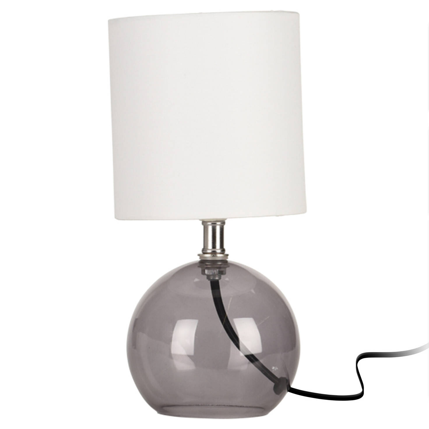 Home Styling Collection Stolní lampa se skleněným podstavcem, 24 cm bílá