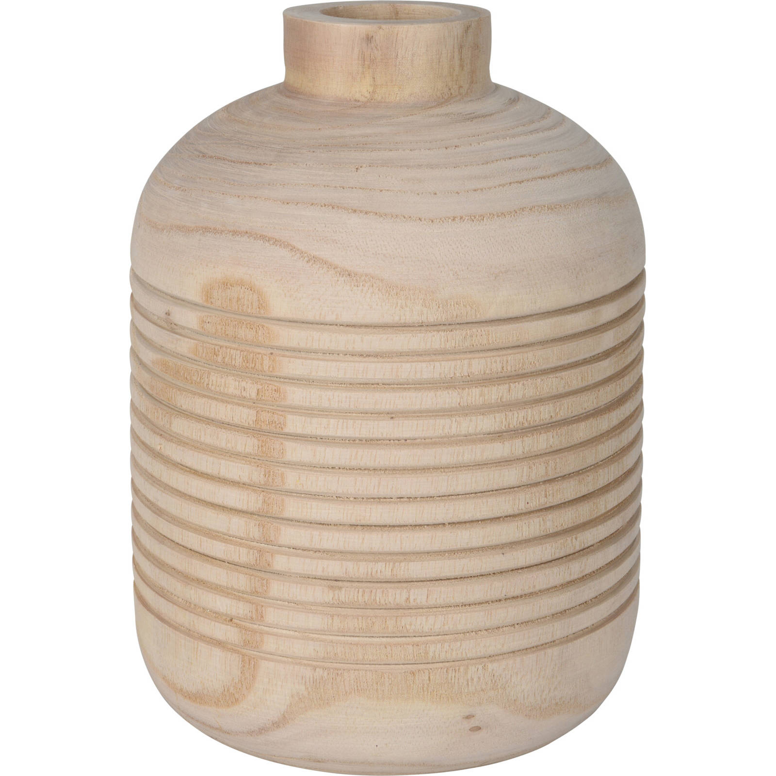 Home Styling Collection Dřevěná váza, Ø 15 cm béžová