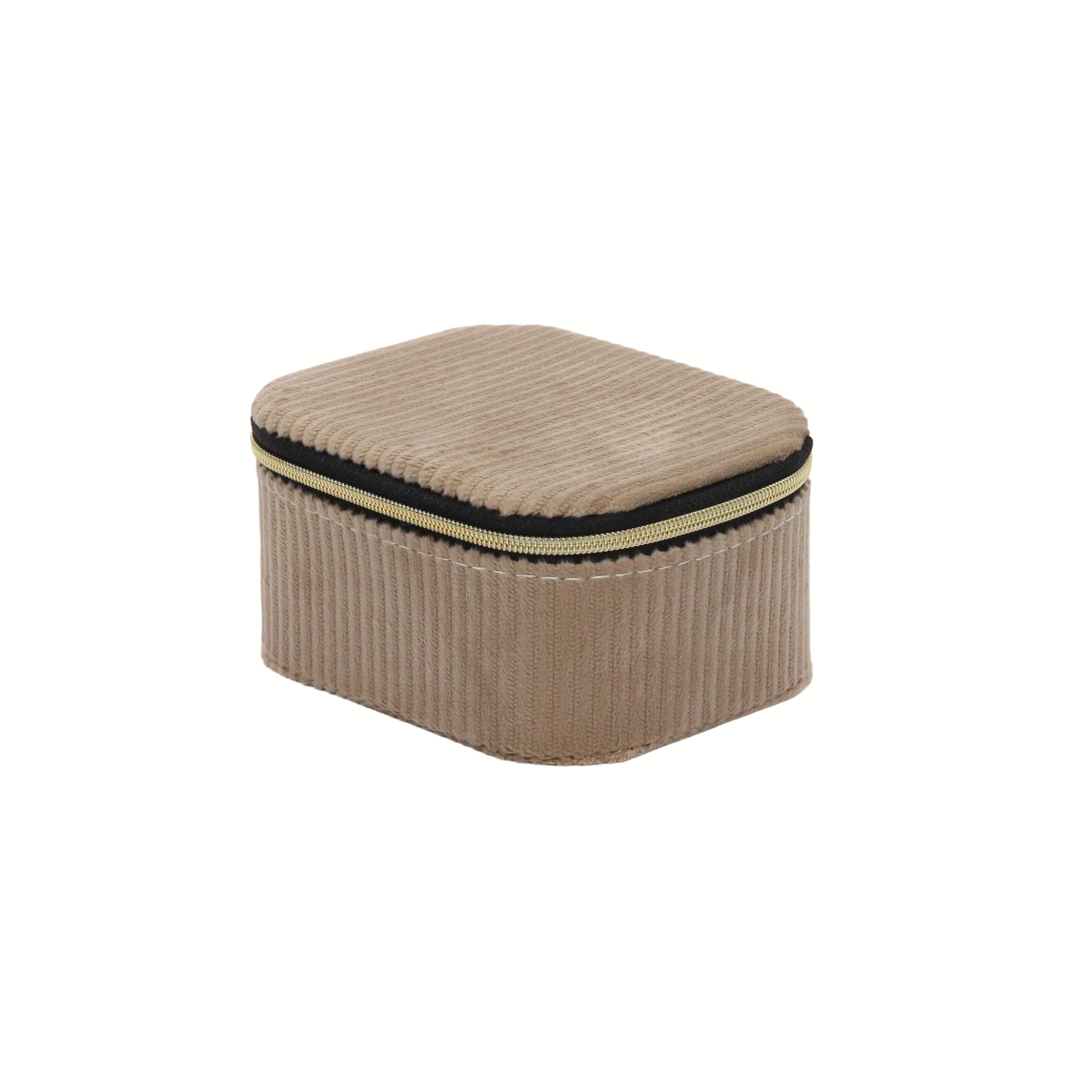 Home Styling Collection Šperkovnice, manšestr, 11,5 x 9,5 x 6 cm béžová