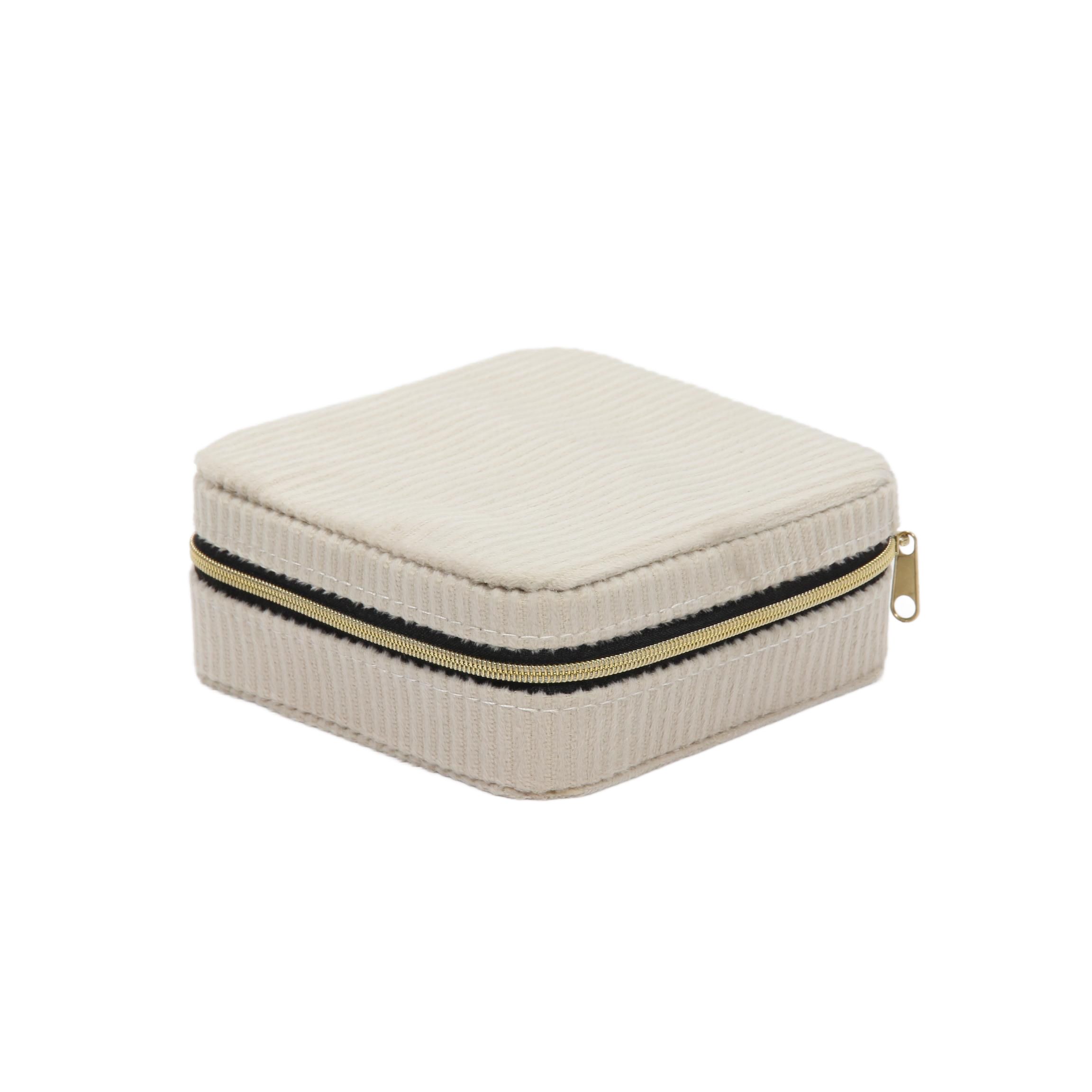 Home Styling Collection Šperkovnice, manšestr, 12 x 12 x 5 cm šedá