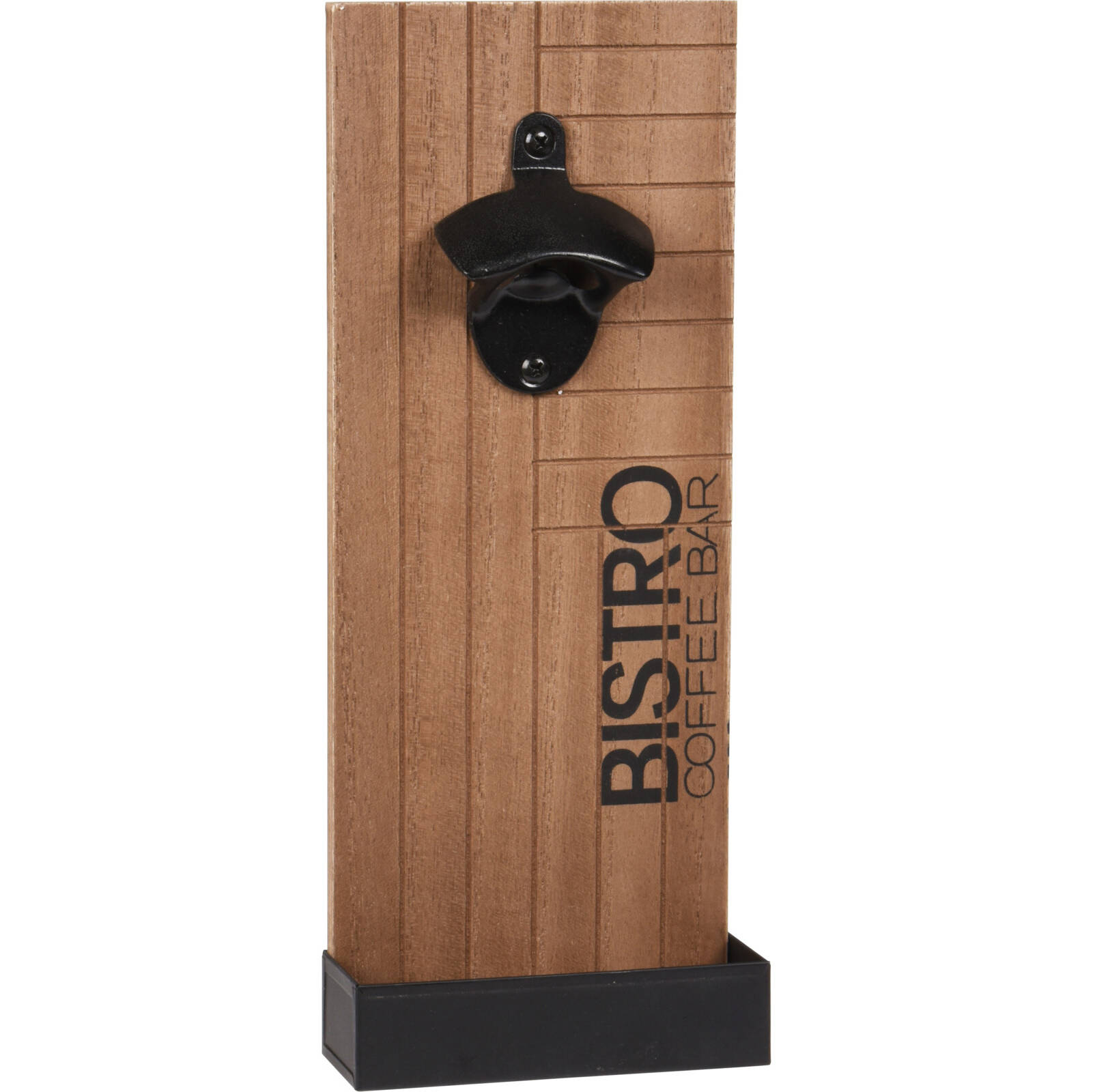 Home Styling Collection Nástěnný otvírák na pivo Bistro, 30 x 12 cm hnědá