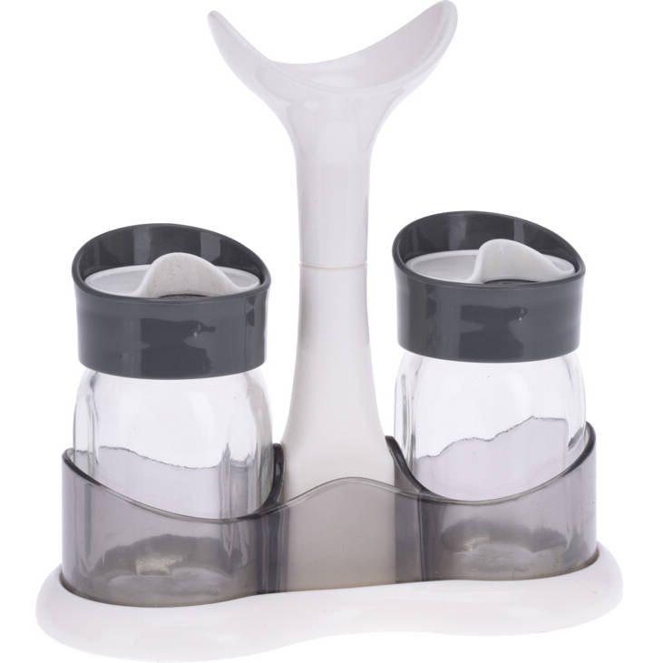 EH Excellent Houseware Solnička a pepřenka, 2 skleněné nádobky, 80 ml transparentní