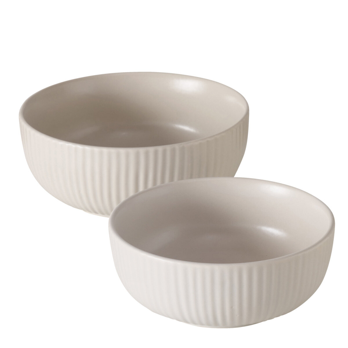 Boltze Keramické misky ENSA, 2 ks, Ø 18,5-22 cm béžová