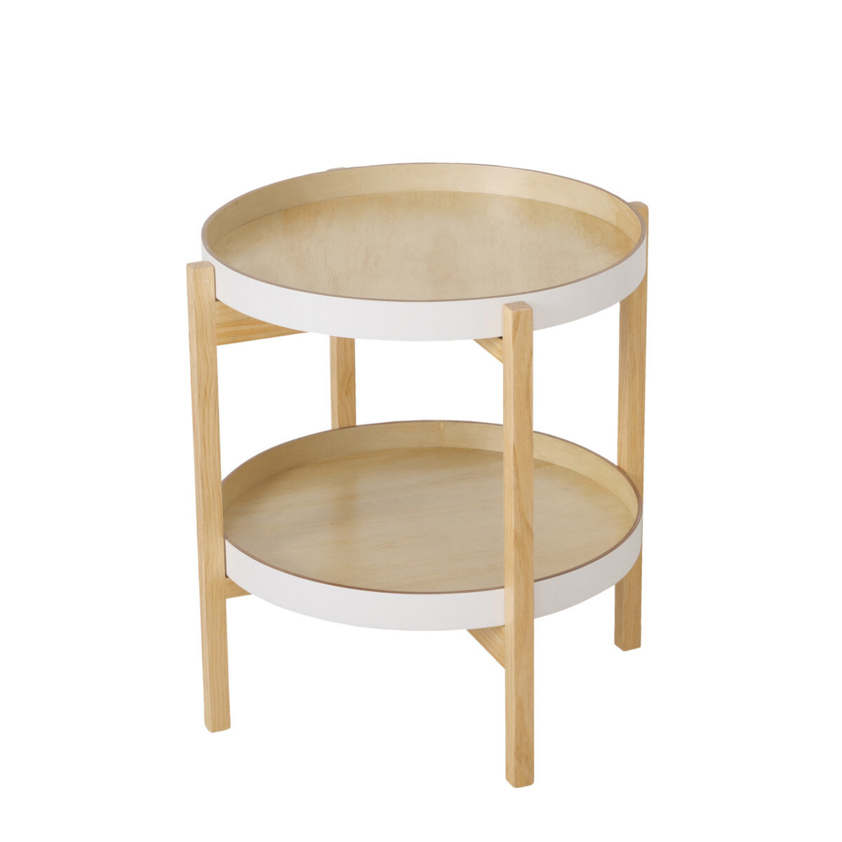 Boltze Dvoupatrový odkládací stolek DRAGAN, výška 51 cm béžová