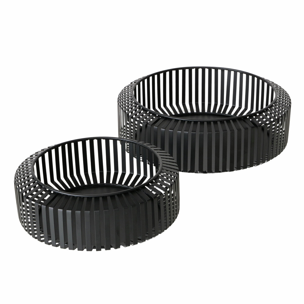 Boltze Dekorativní misky VIKI, kovové, 2 ks, Ø 24-30 cm černá