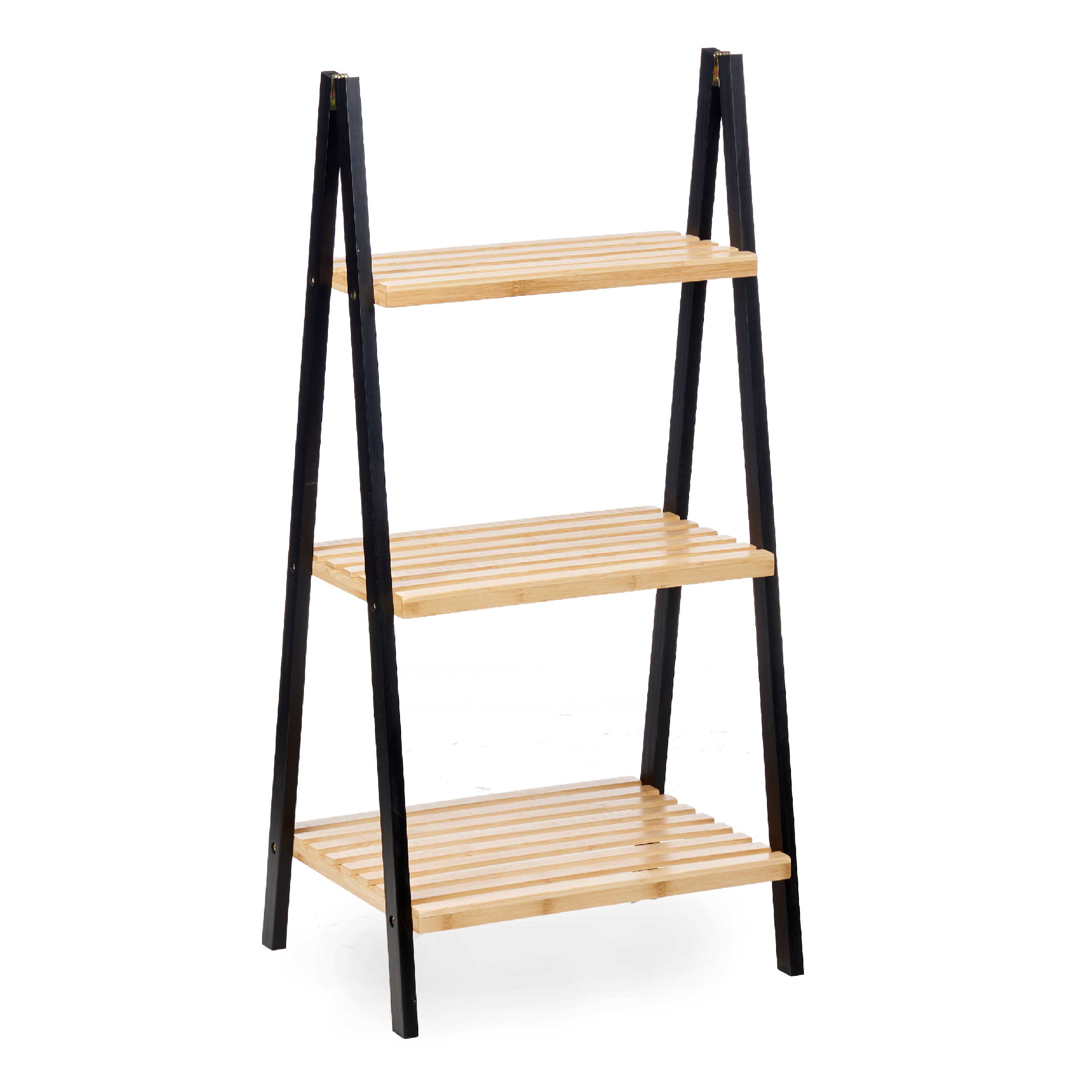 Berilo Regál BAMBOO GLOW, 40 x 30 x 81,5 cm, černý černá