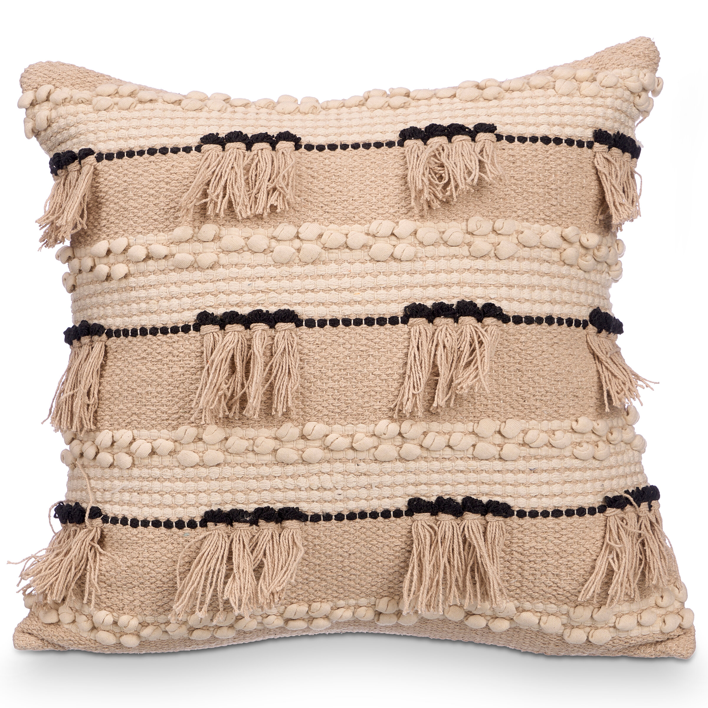 Giftdecor Dekorační polštář AUREA, 45 x 45 cm, boho béžová