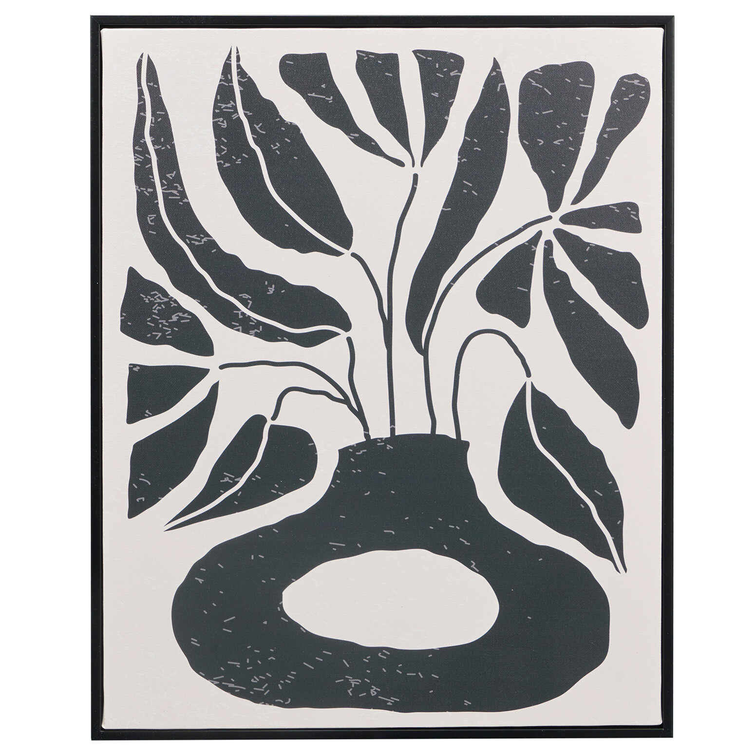 Giftdecor Obraz s rostlinným motivem EMBER, 40 x 50 cm, černý rám černá