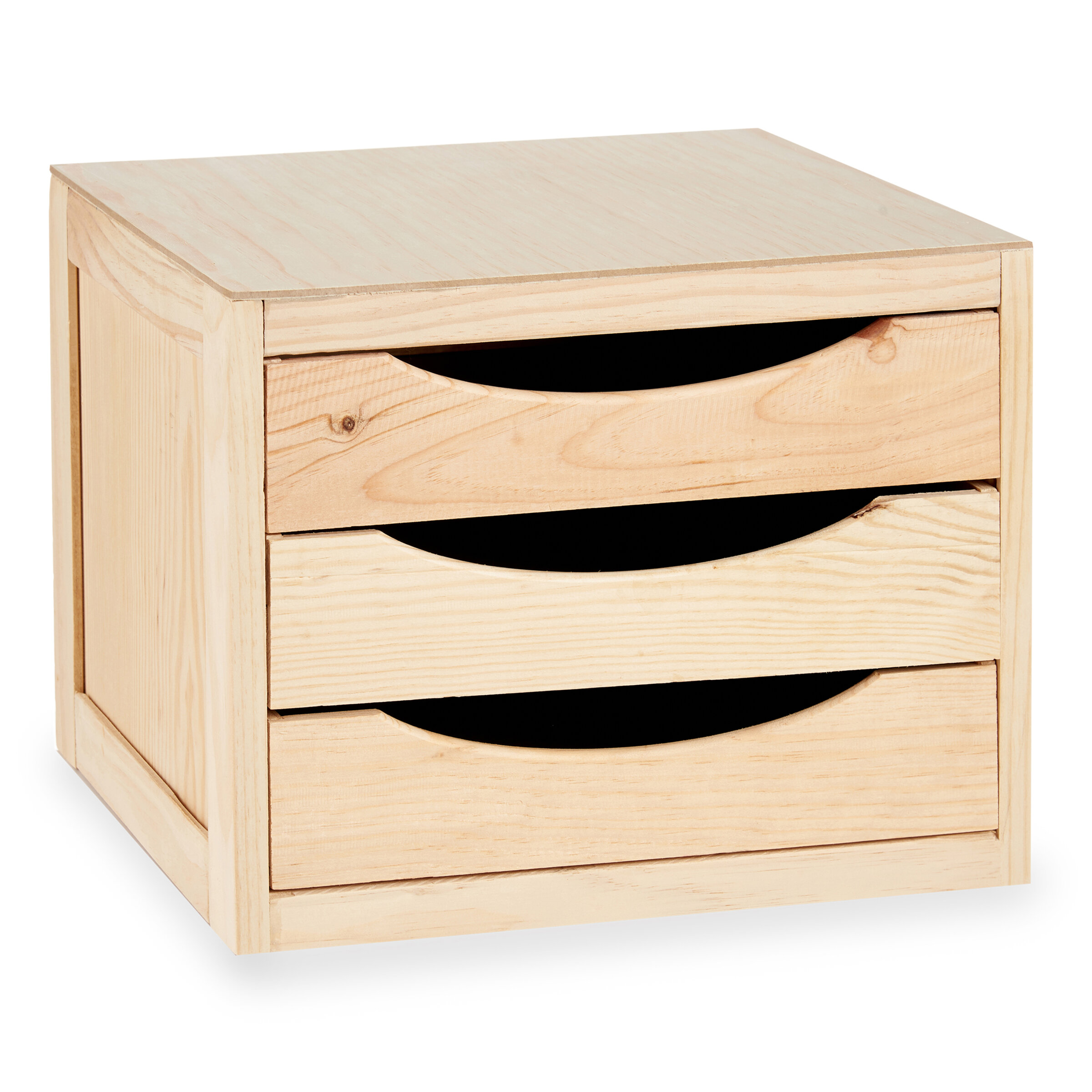 Kipit Dřevěný organizér MINI, 3 zásuvky, 29 x 30 x 39 cm béžová