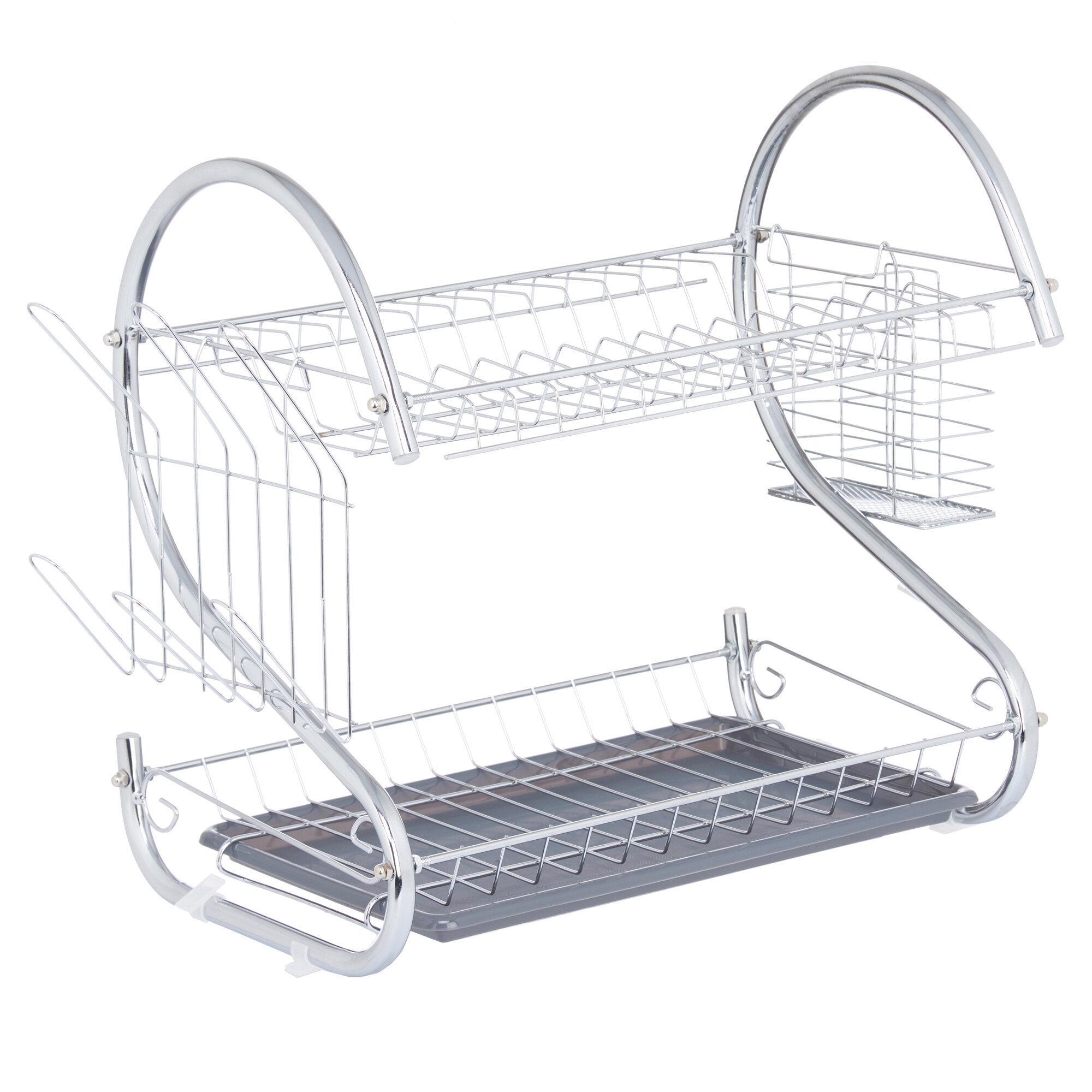 Kinvara Odkapávač na nádobí VOLIS, 45,5 x 24,5 x 37,5 cm šedá