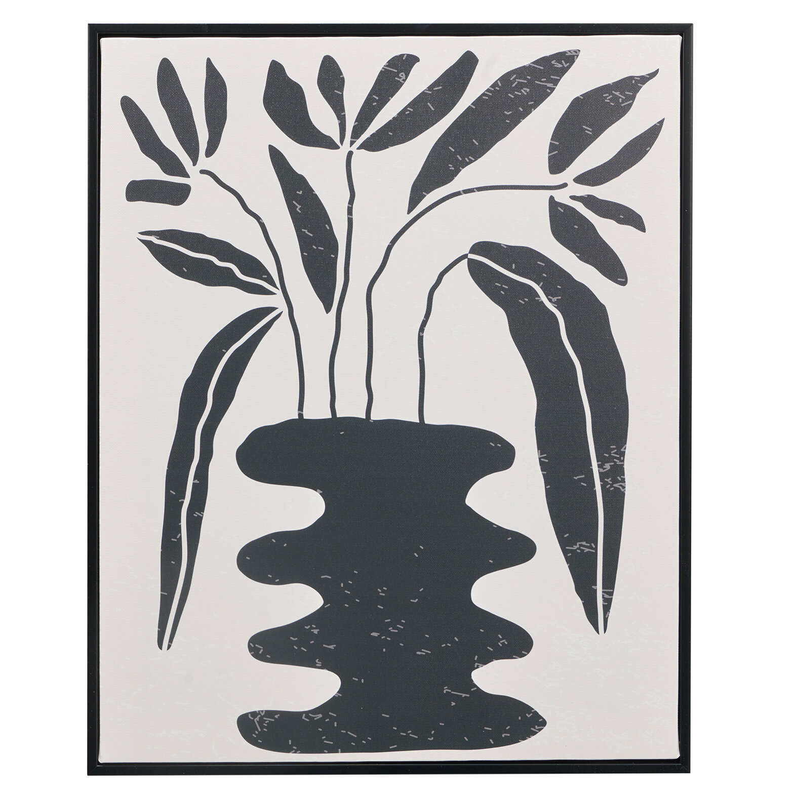 Giftdecor Obraz v černém rámu s rostlinným motivem EMBER, 40 x 50 cm černá